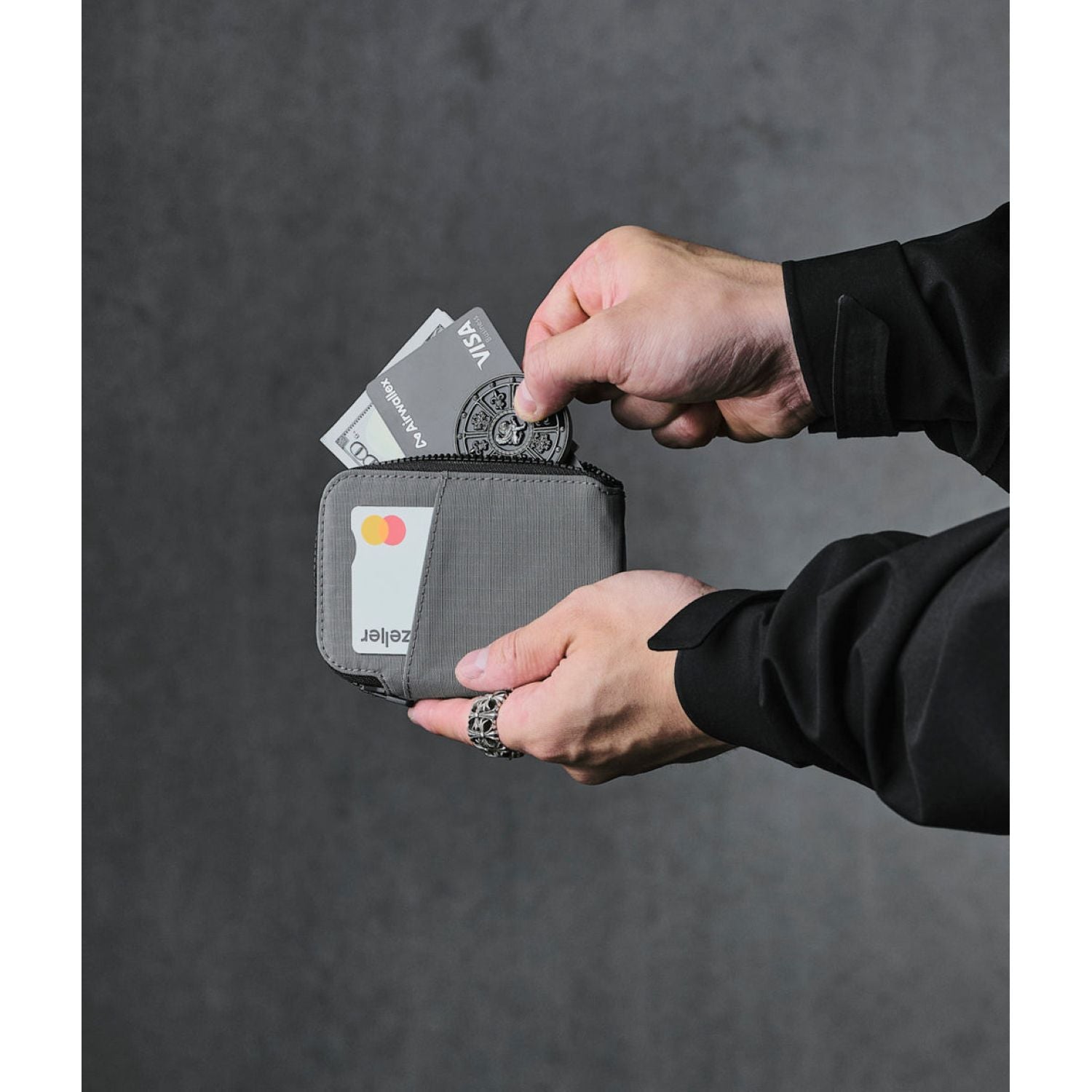 ALPAKA Zip Card Pouch 200D (Grey)