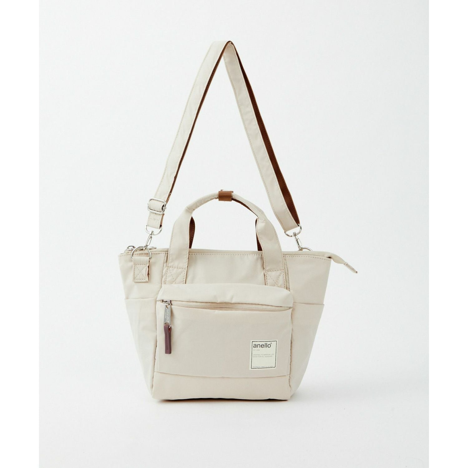 Anello Circle 2Way Mini Tote Bag (Light Beige)