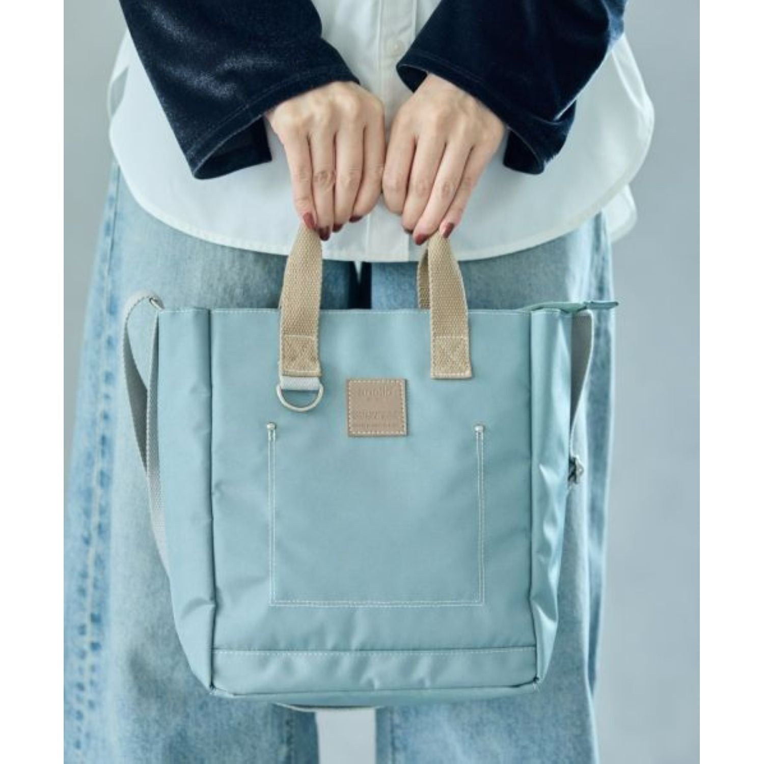 Anello Line 2Way Mini Tote Bag (Navy)