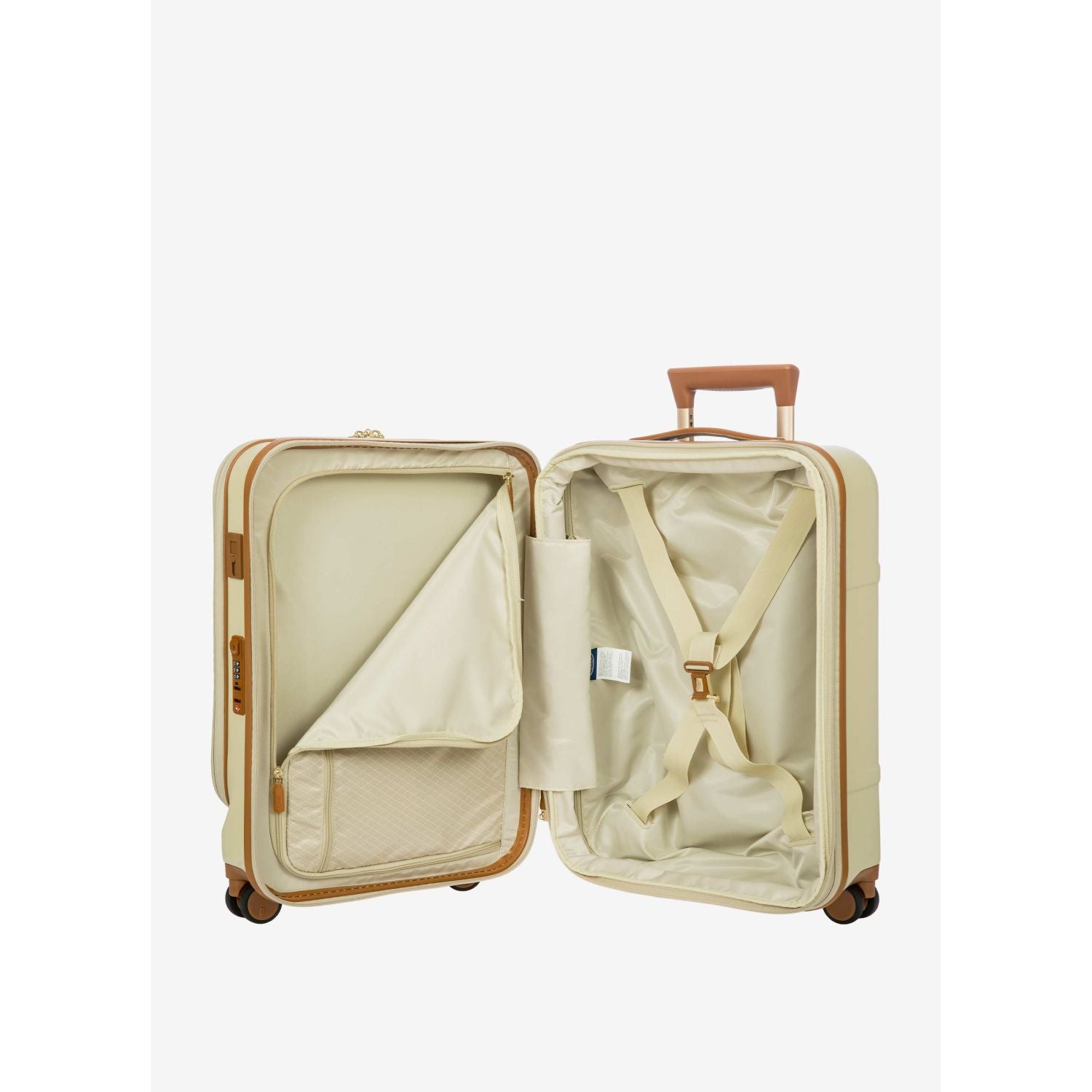 BRIC'S Bellagio 3 21" Expandable Carry-On Luggage Spinner + Pocket with USB (Cream)