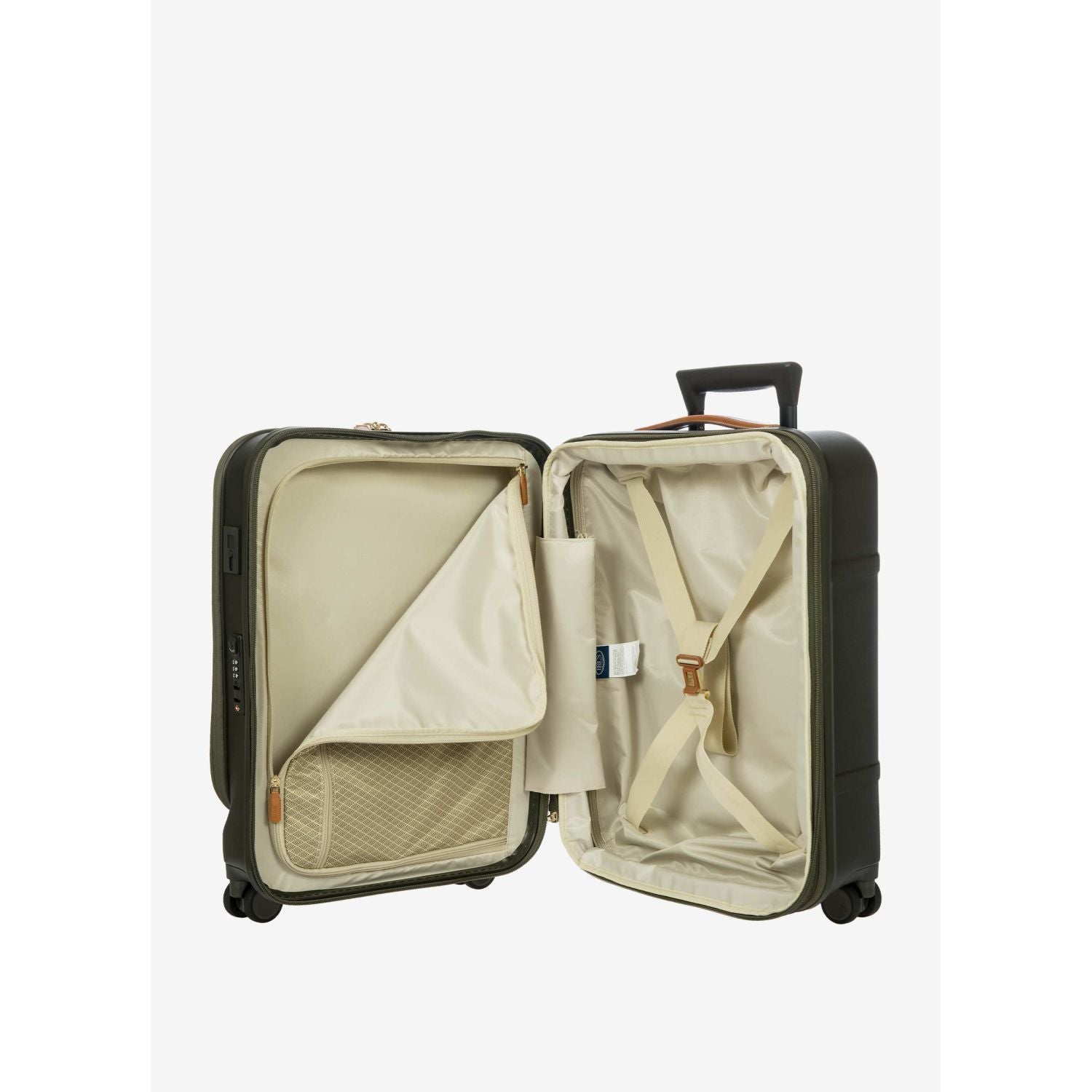 BRIC'S Bellagio 3 21" Expandable Carry-On Luggage Spinner + Pocket with USB (Olive)