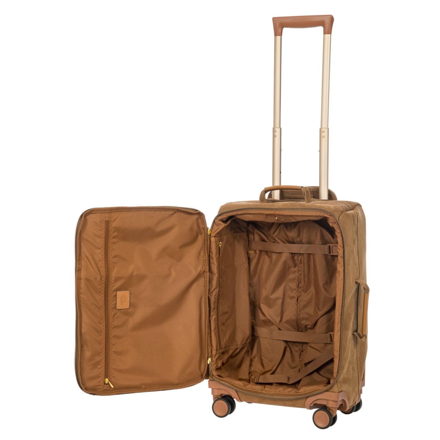 BRIC'S Life 22" Carry On Luggage With Front Access Opening Spinner (Camel)