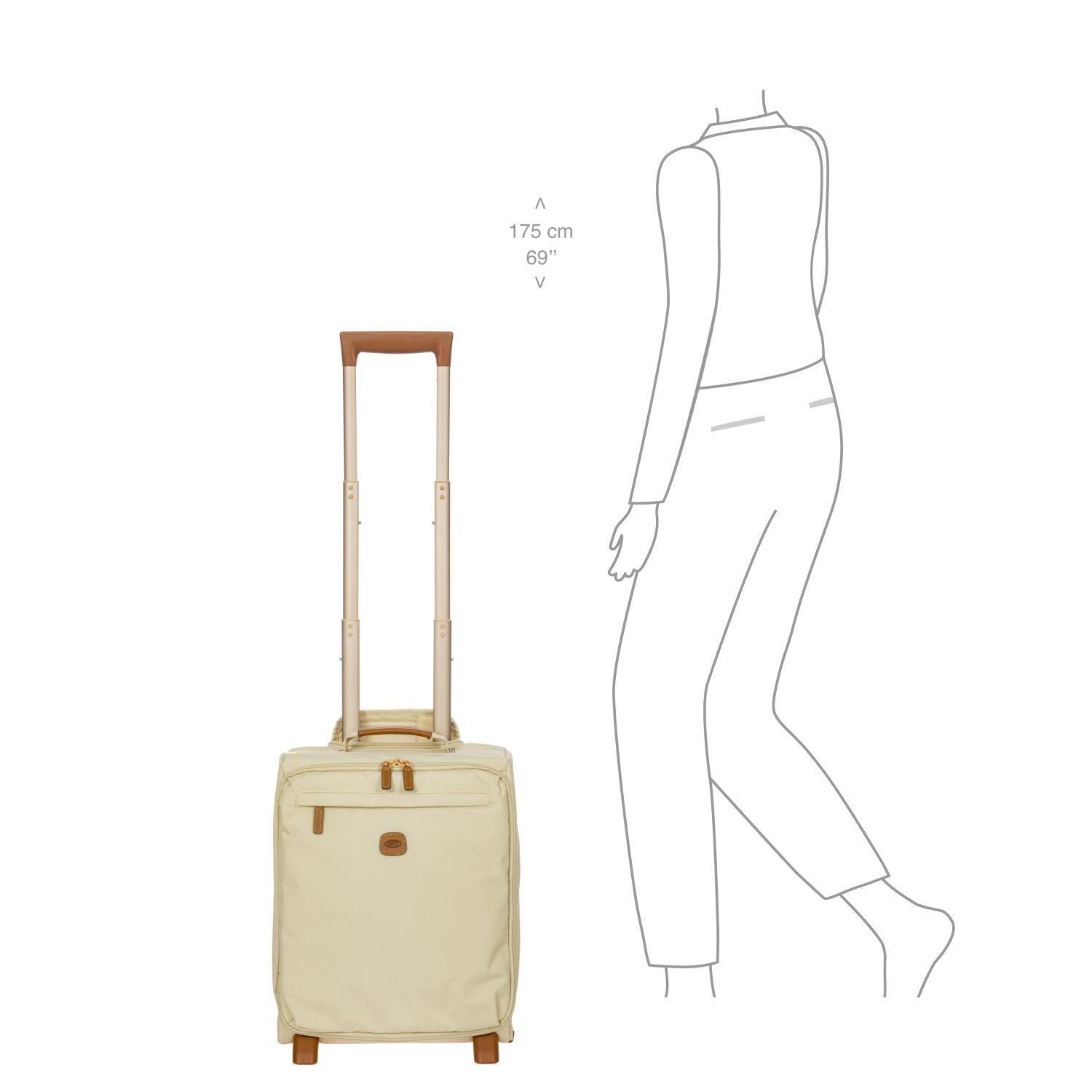 BRIC'S X-Travel 17.5" Underseat Trolley Luggage With Front Access Opening (Beige)