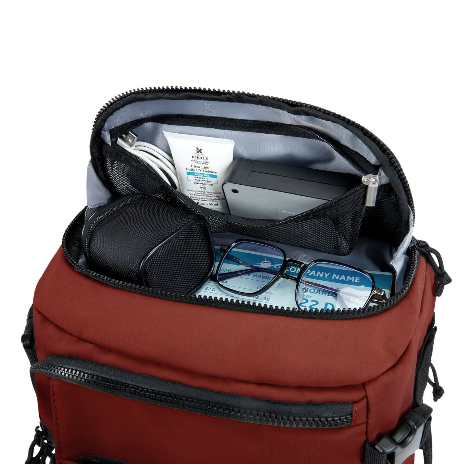 Bagsmart Blast Quick Access Carry On Travel Backpack Extended 38L (Brandy Snifter)