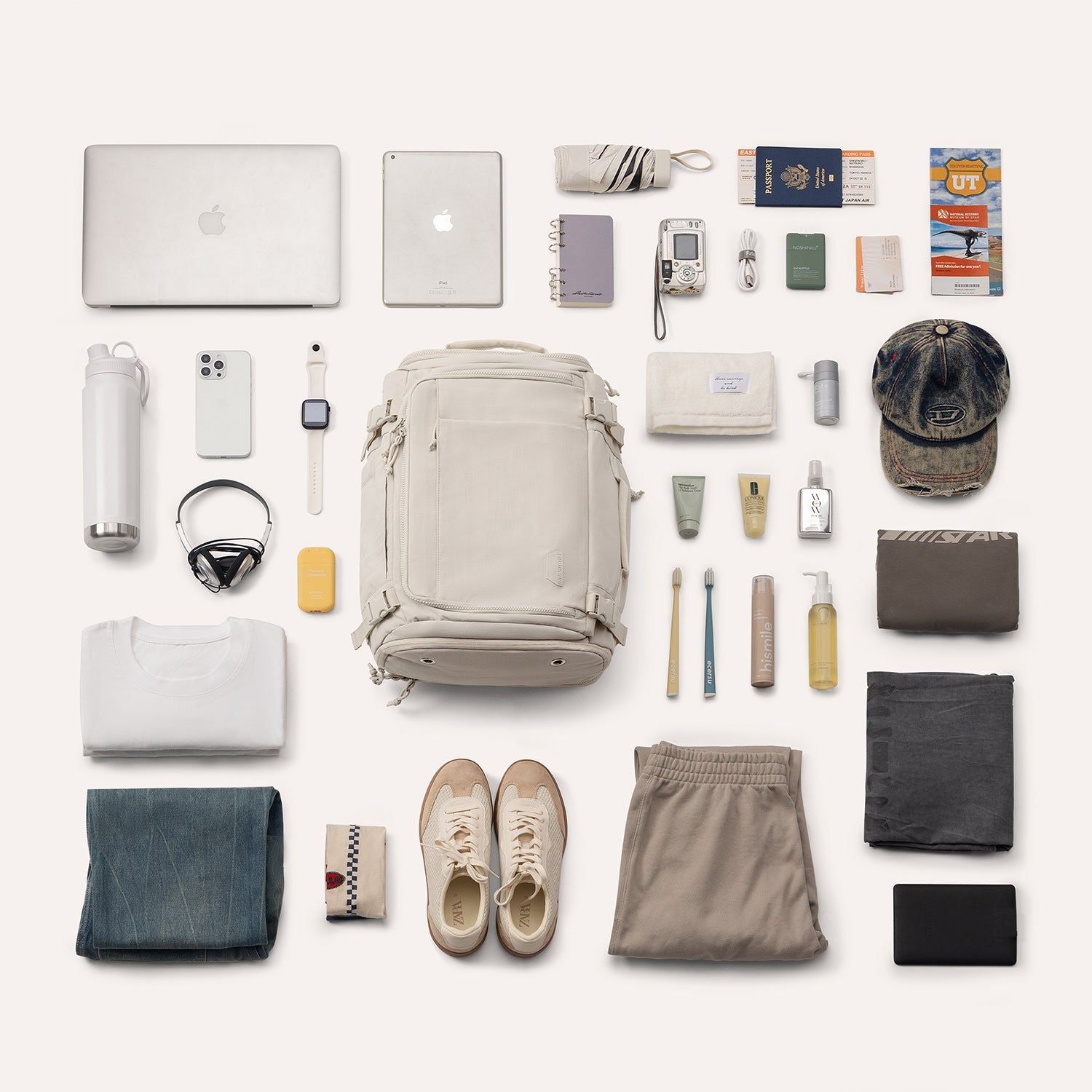 Bagsmart Blast Quick Access Carry On Travel Backpack Standard 28L (Beige)