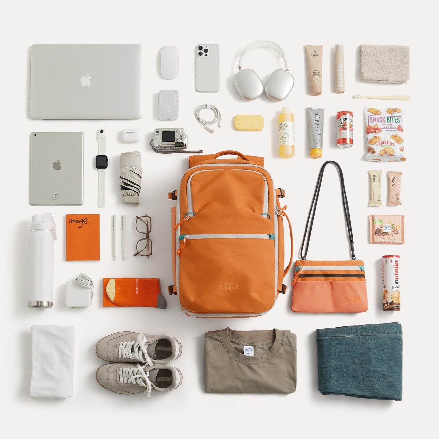 Bagsmart Faro Carry On Travel Backpack Set 29L (Orange)