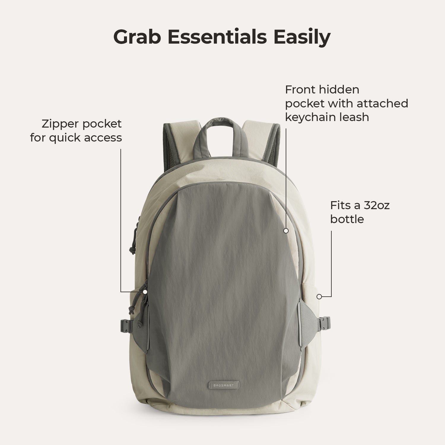 Bagsmart Soar 180 Open Clamshell Travel Backpack 25L Set (Gray)