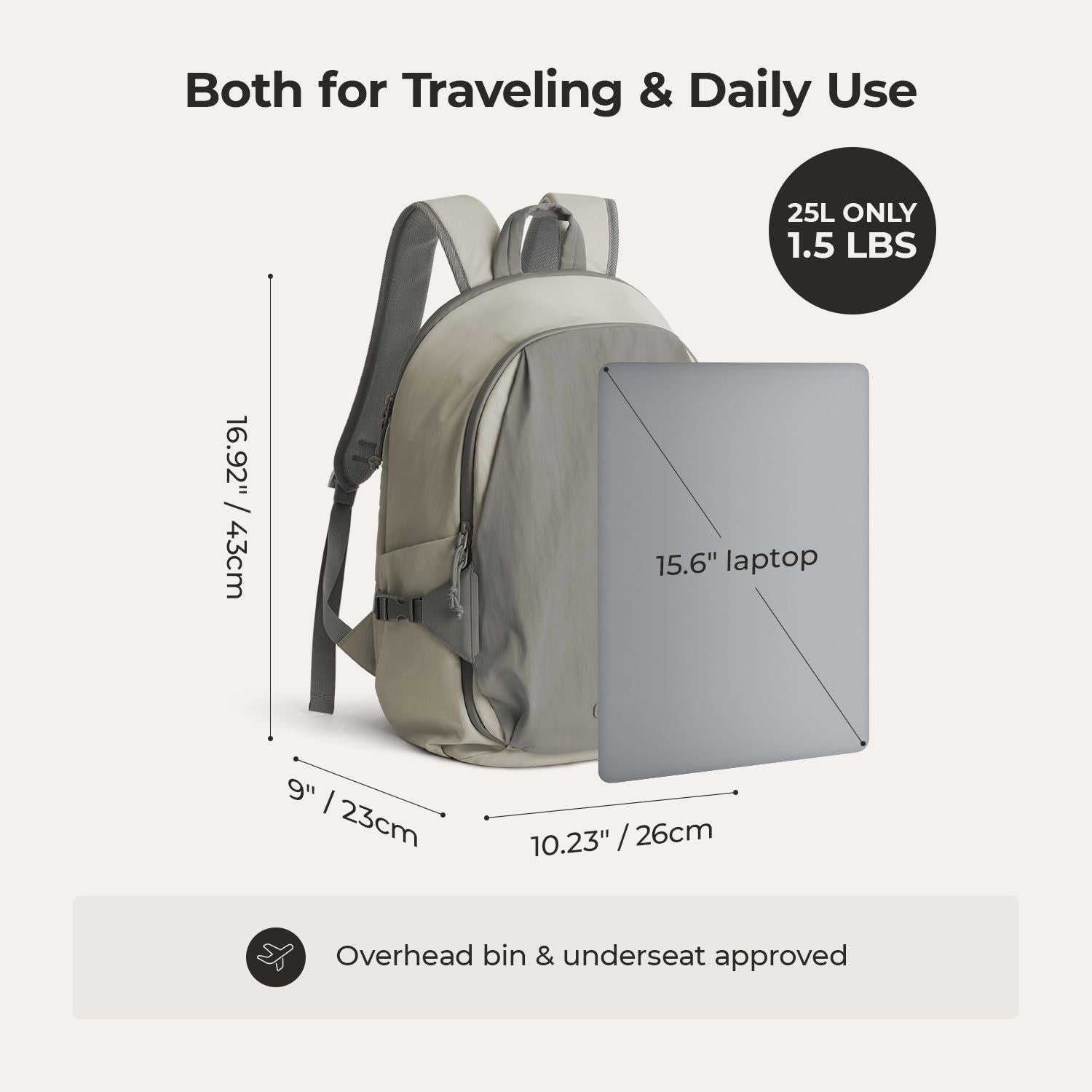 Bagsmart Soar 180 Open Clamshell Travel Backpack 25L Set (Gray)