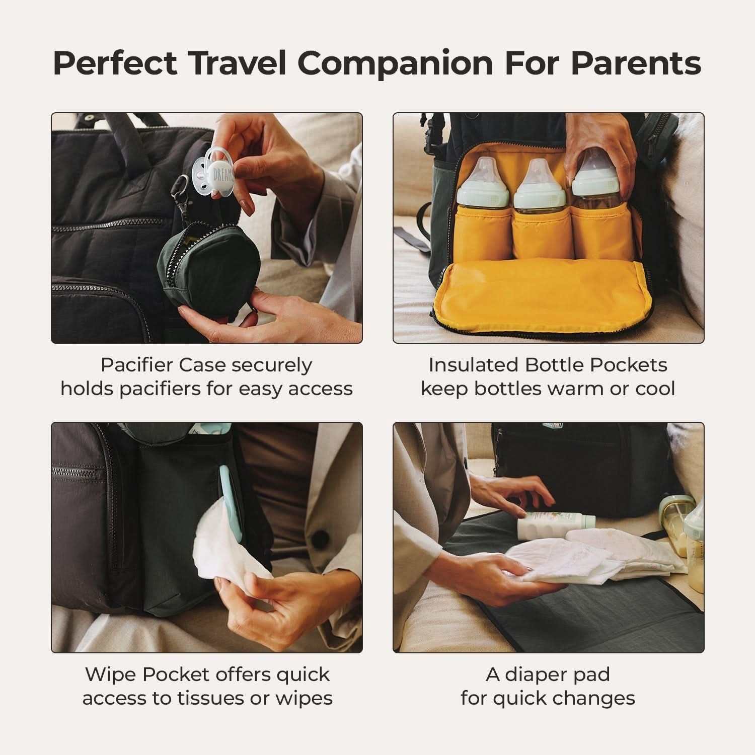 Bagsmart Walker Featherlight Travel Diaper Backpack 25L (Black)