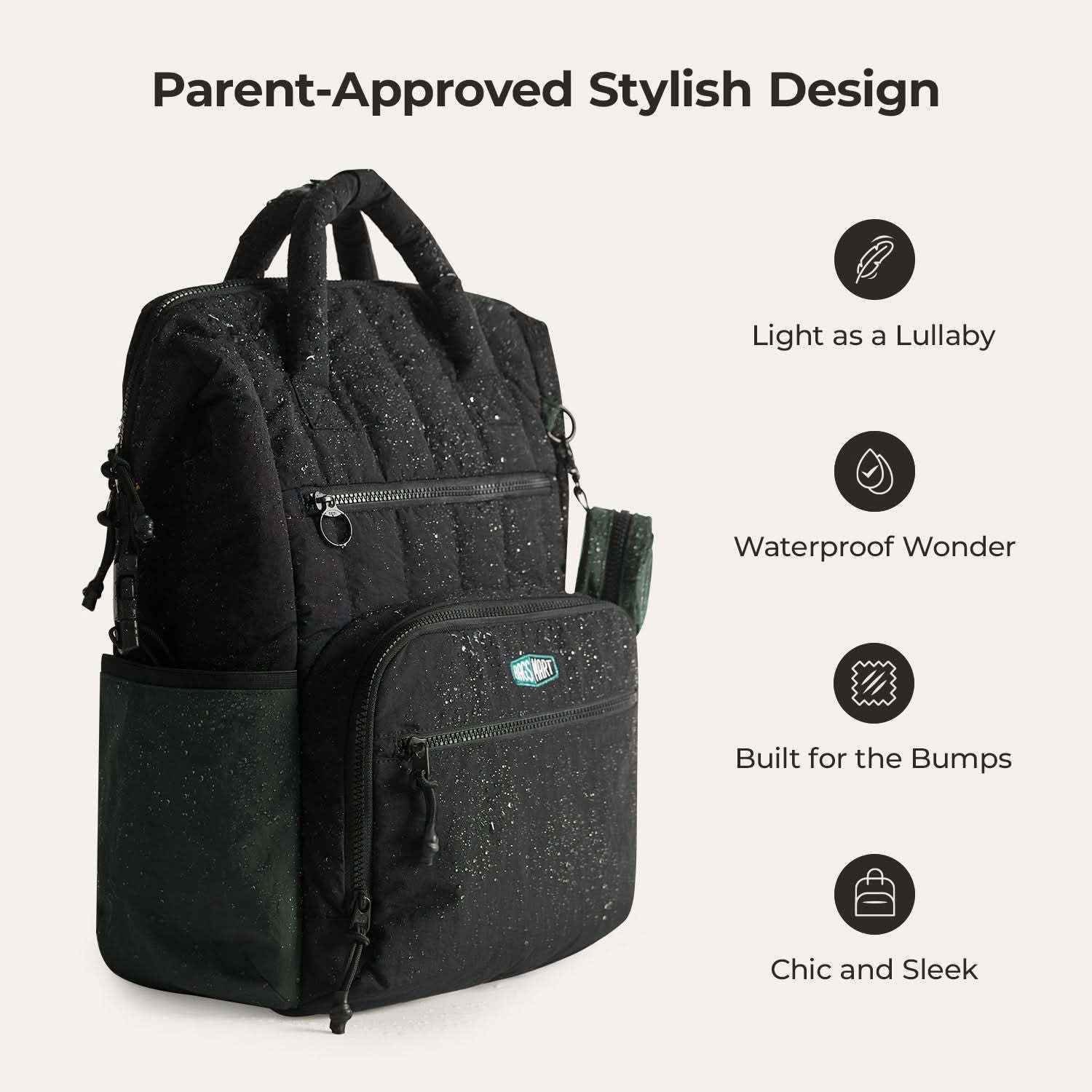 Bagsmart Walker Featherlight Travel Diaper Backpack 25L (Black)