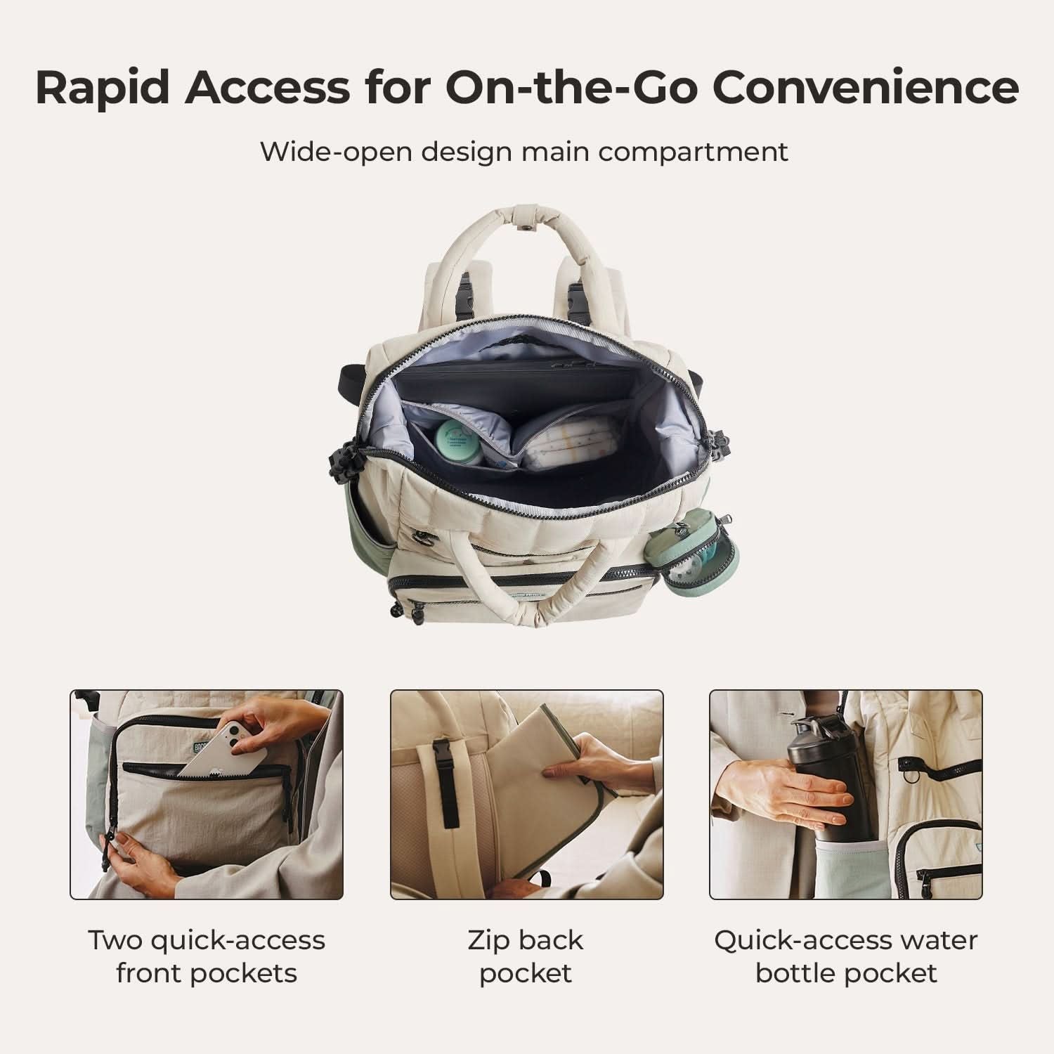 Bagsmart Walker Featherlight Travel Diaper Backpack 25L (Celadon)