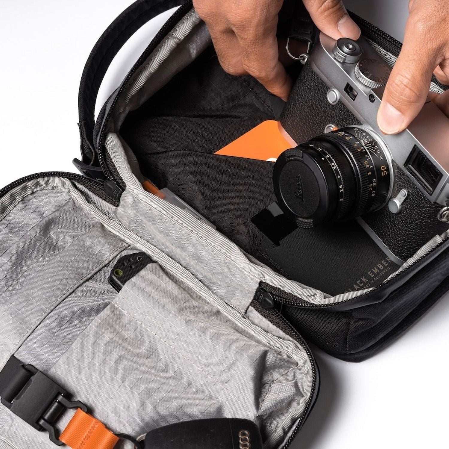 Black Ember (Limited Edition) Kompak Sling Bag 5L - Ember Orange