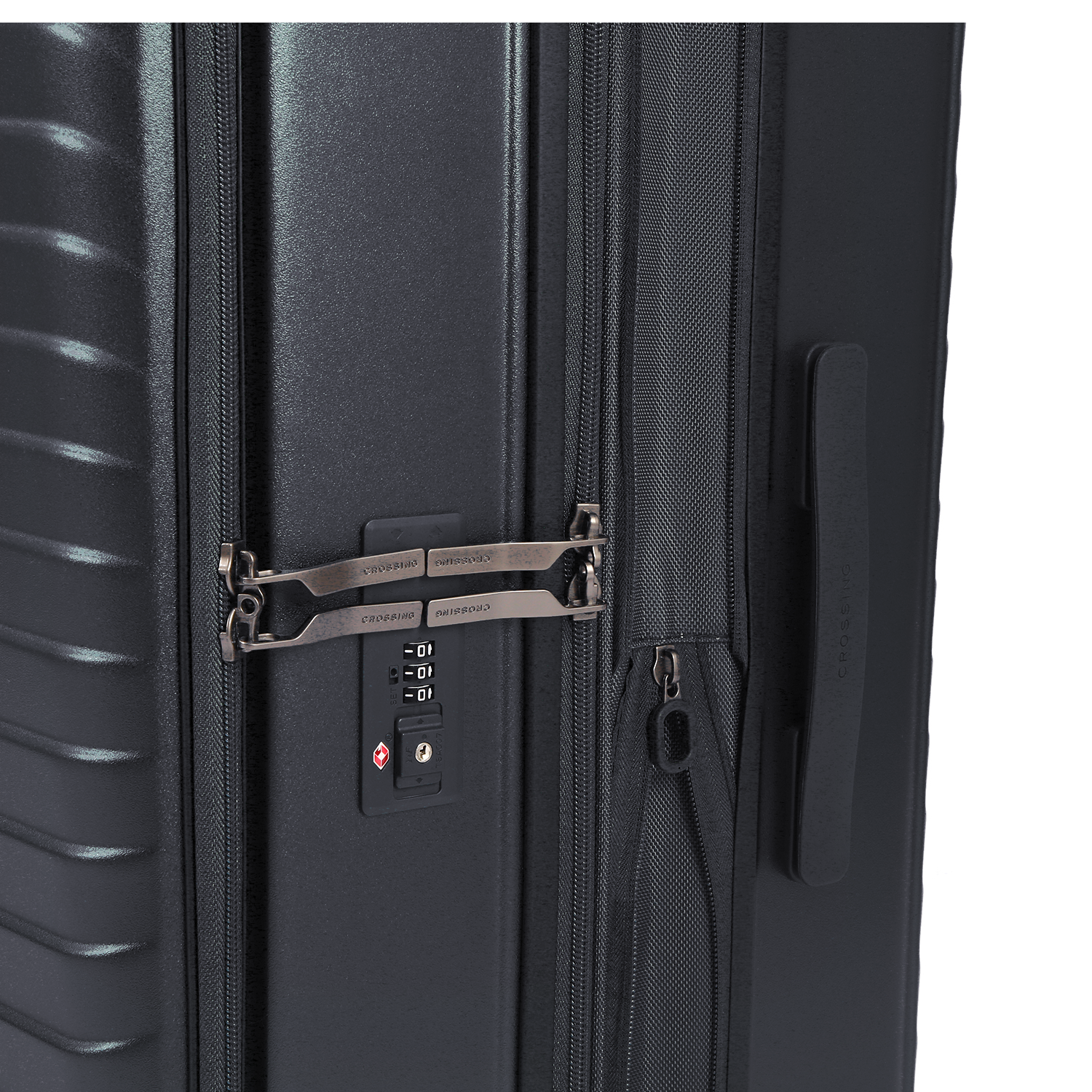 CROSSING INVI 25" Medium Expandable Luggage With Front & Middle Access V3 - Black