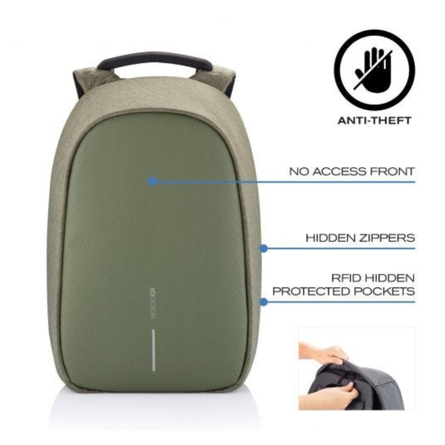 Bobby Hero Regular Anti-Theft Backpack - Green