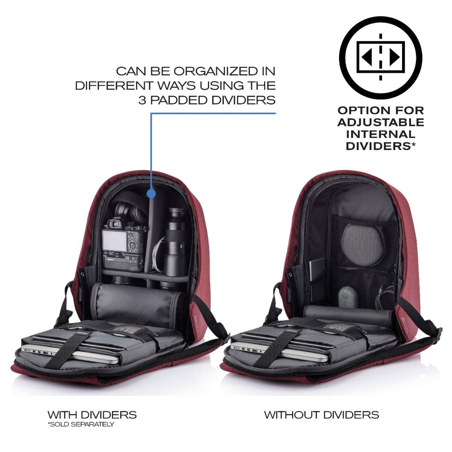 Bobby Hero Regular Anti-Theft Backpack - Red