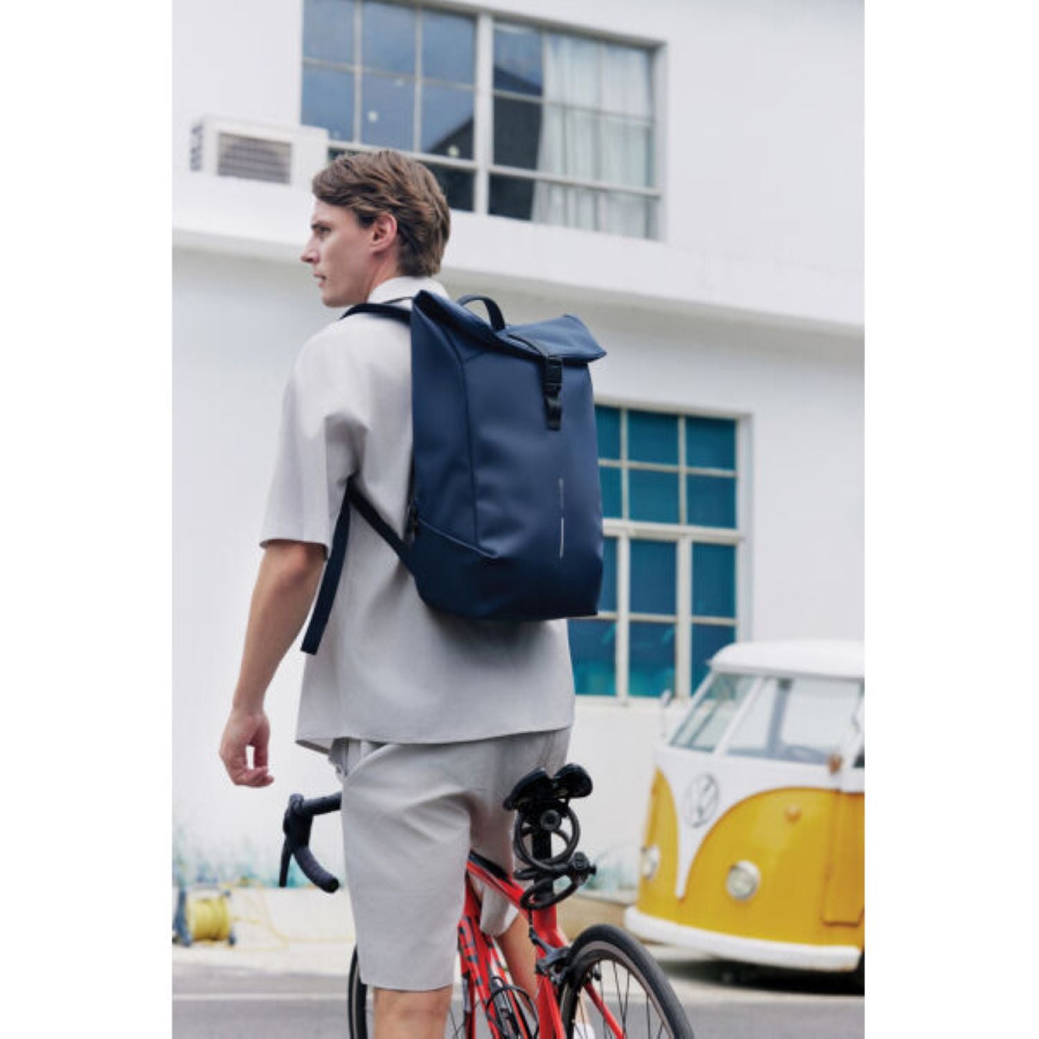 Bobby XD Design Urban Water Resistant Flap-Top Backpack 18L To 23L - Navy