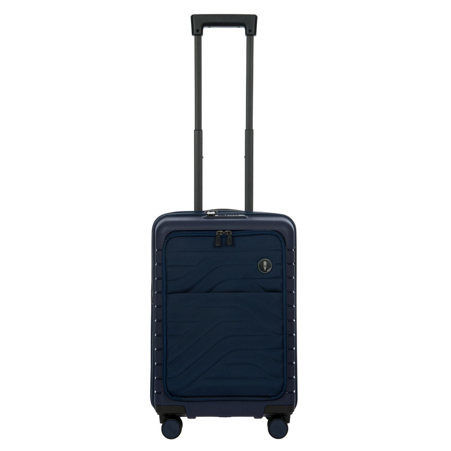 BRIC'S Ulisse 21" Expandable Carry On Luggage Spinner With Front Pocket (Ocean Blue)
