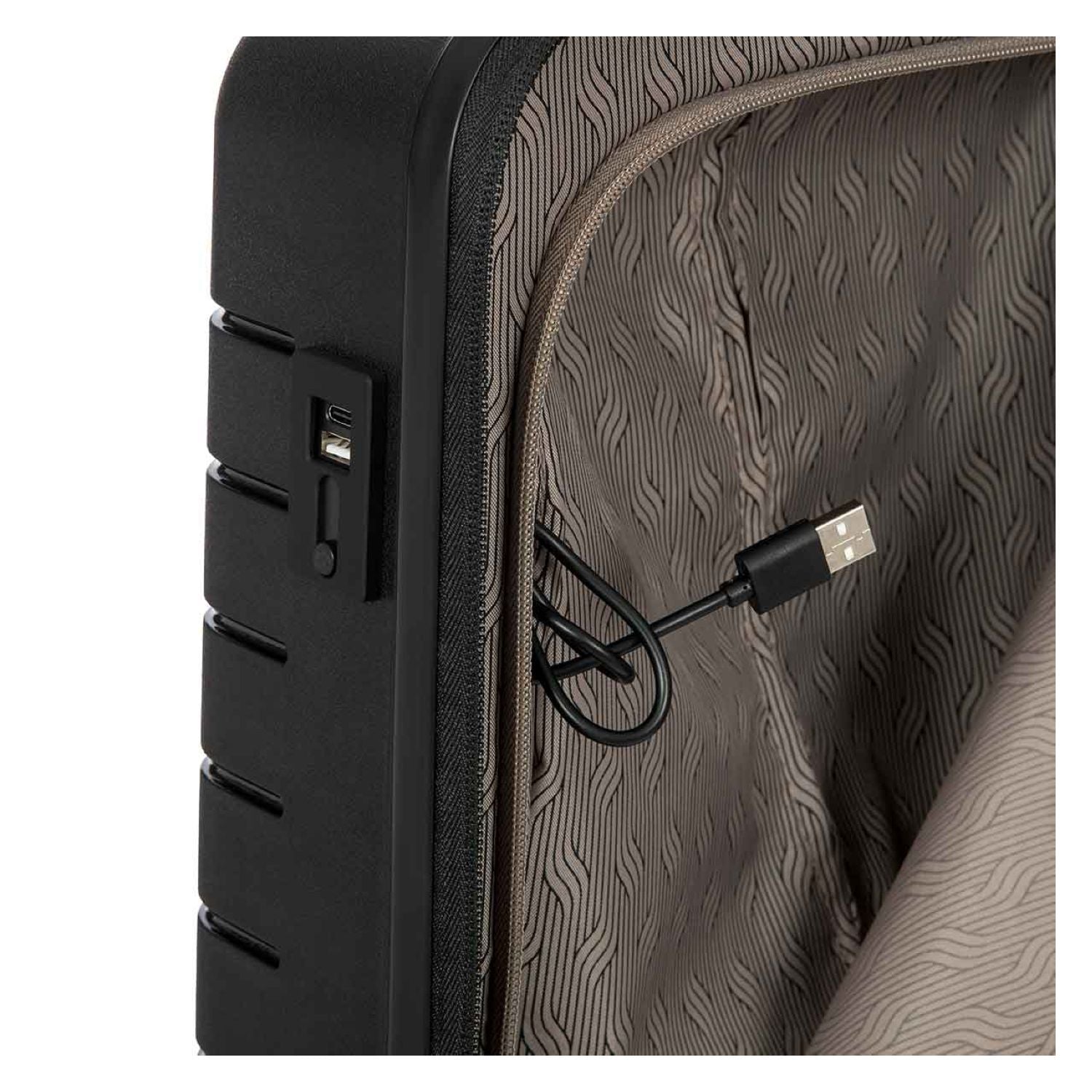 BRIC'S Ulisse 22" Expandable Carry On Luggage Spinner (Black)