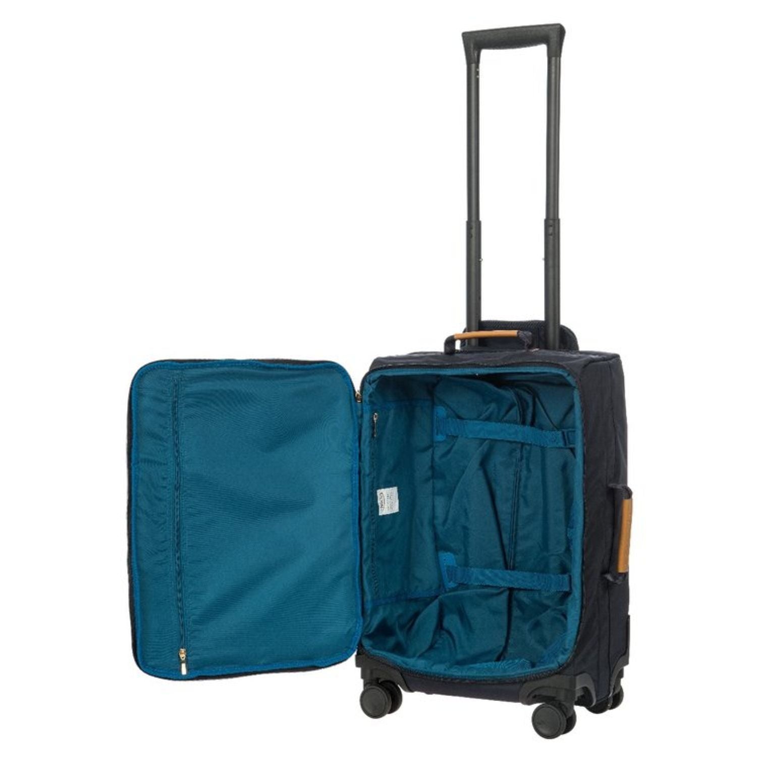 Bric's X-Travel 22" Carry On Luggage With Front Access Opening Spinner (Ocean Blue)