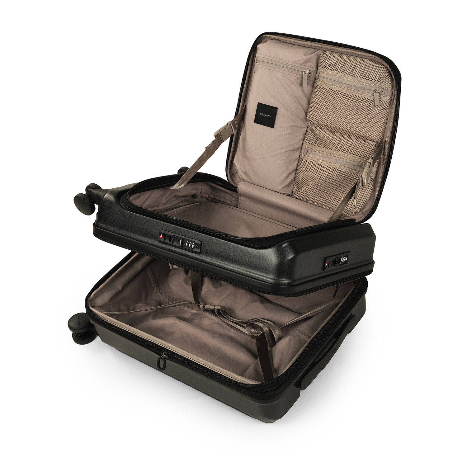 CROSSING INVI 20" Carry On Expandable Luggage With Front & Middle Access - Black