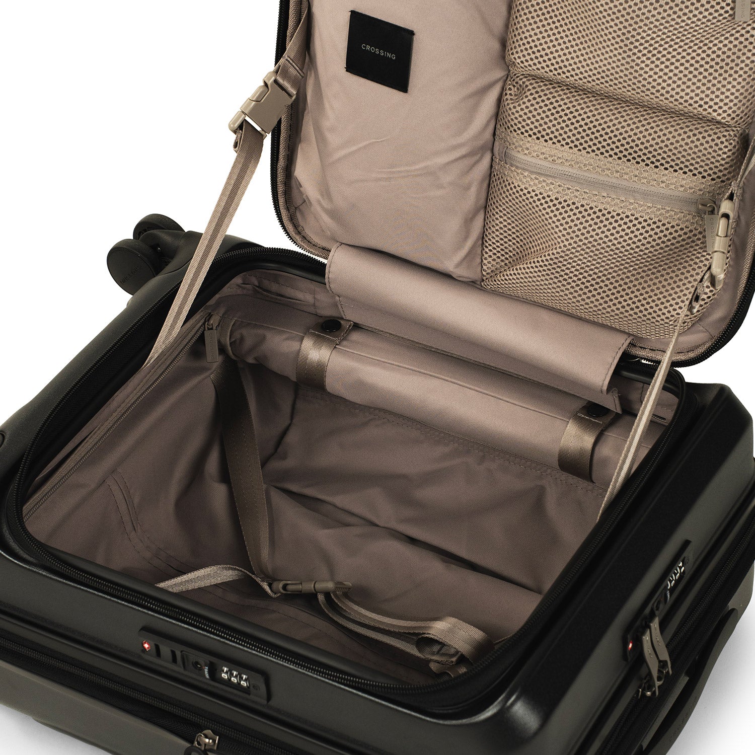 CROSSING INVI 20" Carry On Expandable Luggage With Front & Middle Access - Black