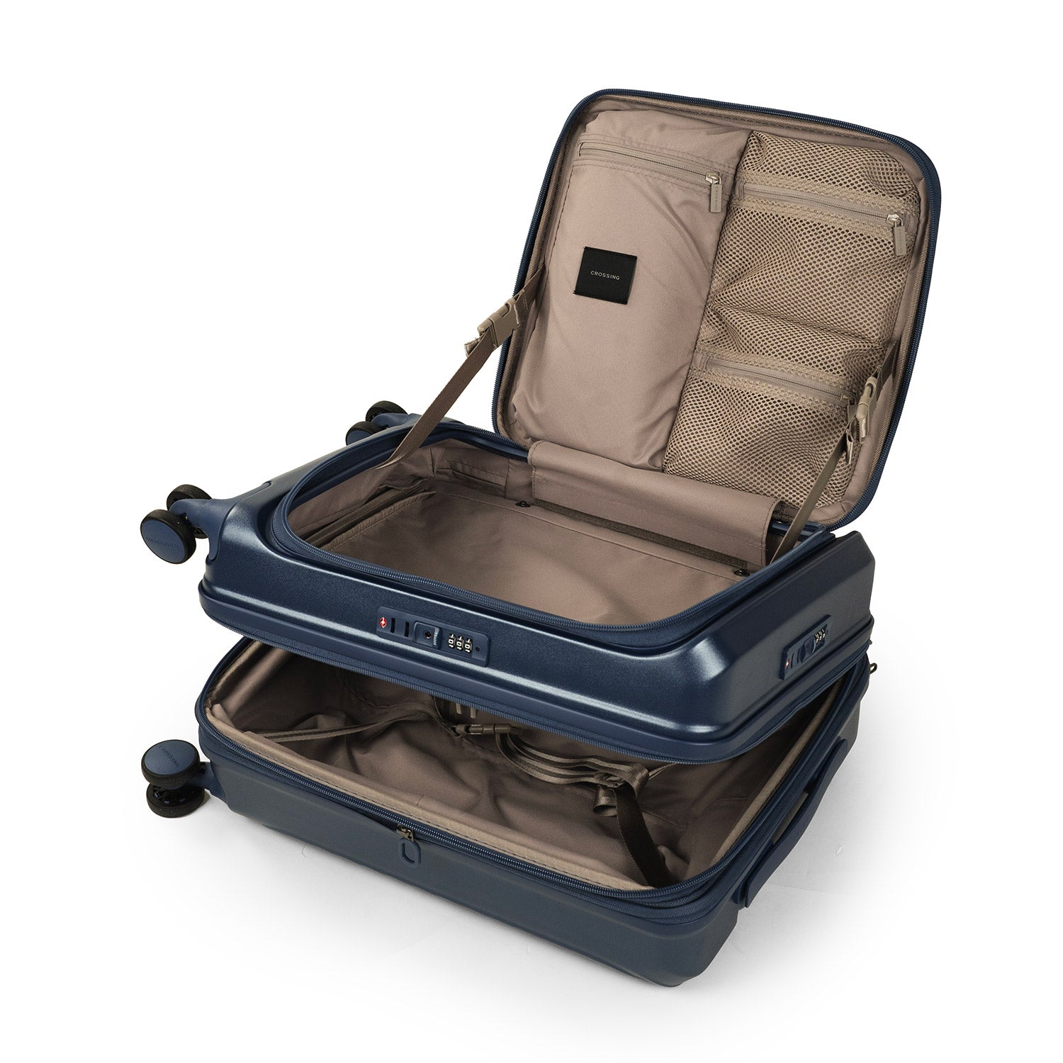 CROSSING INVI 20" Carry On Expandable Luggage With Front & Middle Access - Navy