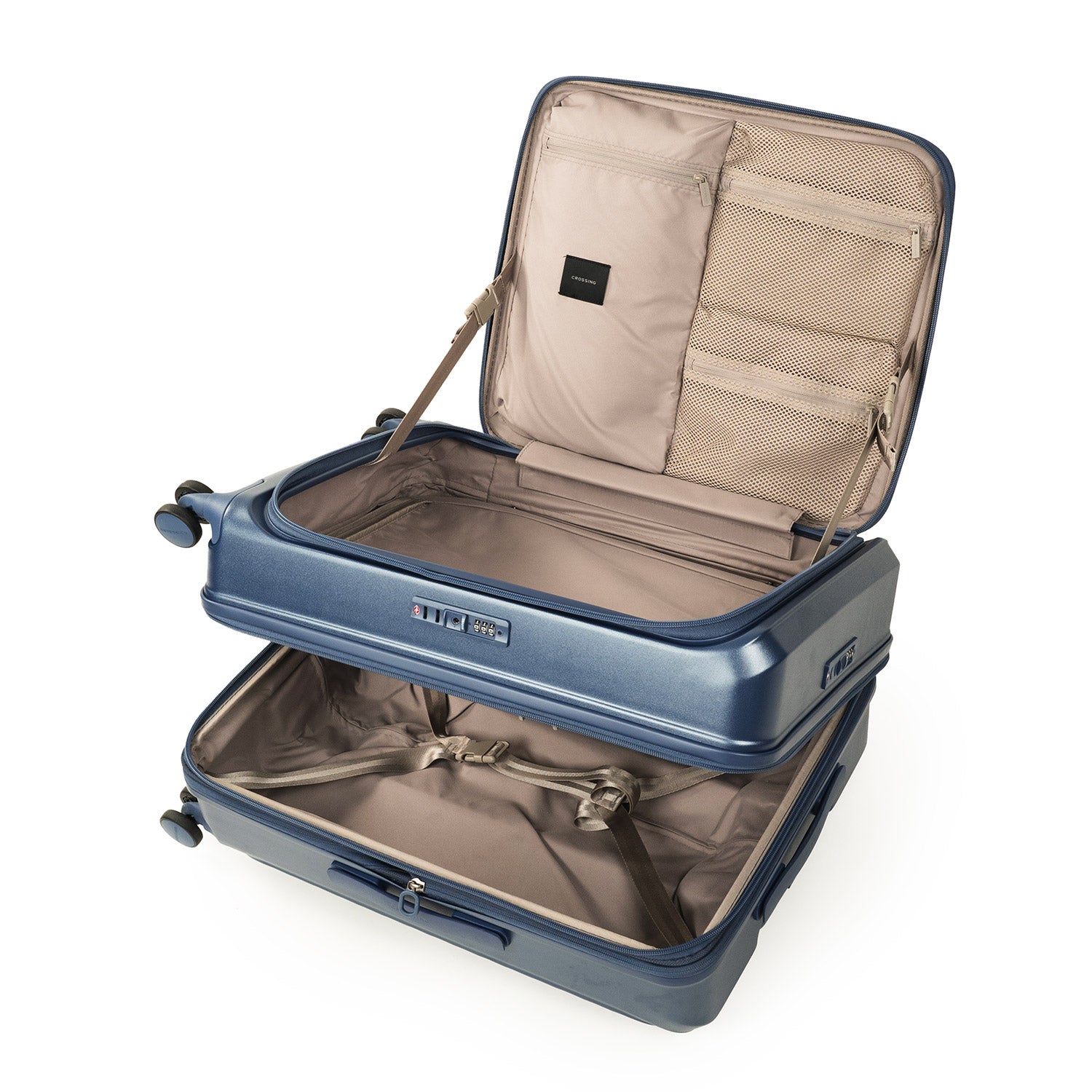 CROSSING INVI 25" Medium Expandable Luggage With Front & Middle Access - Navy
