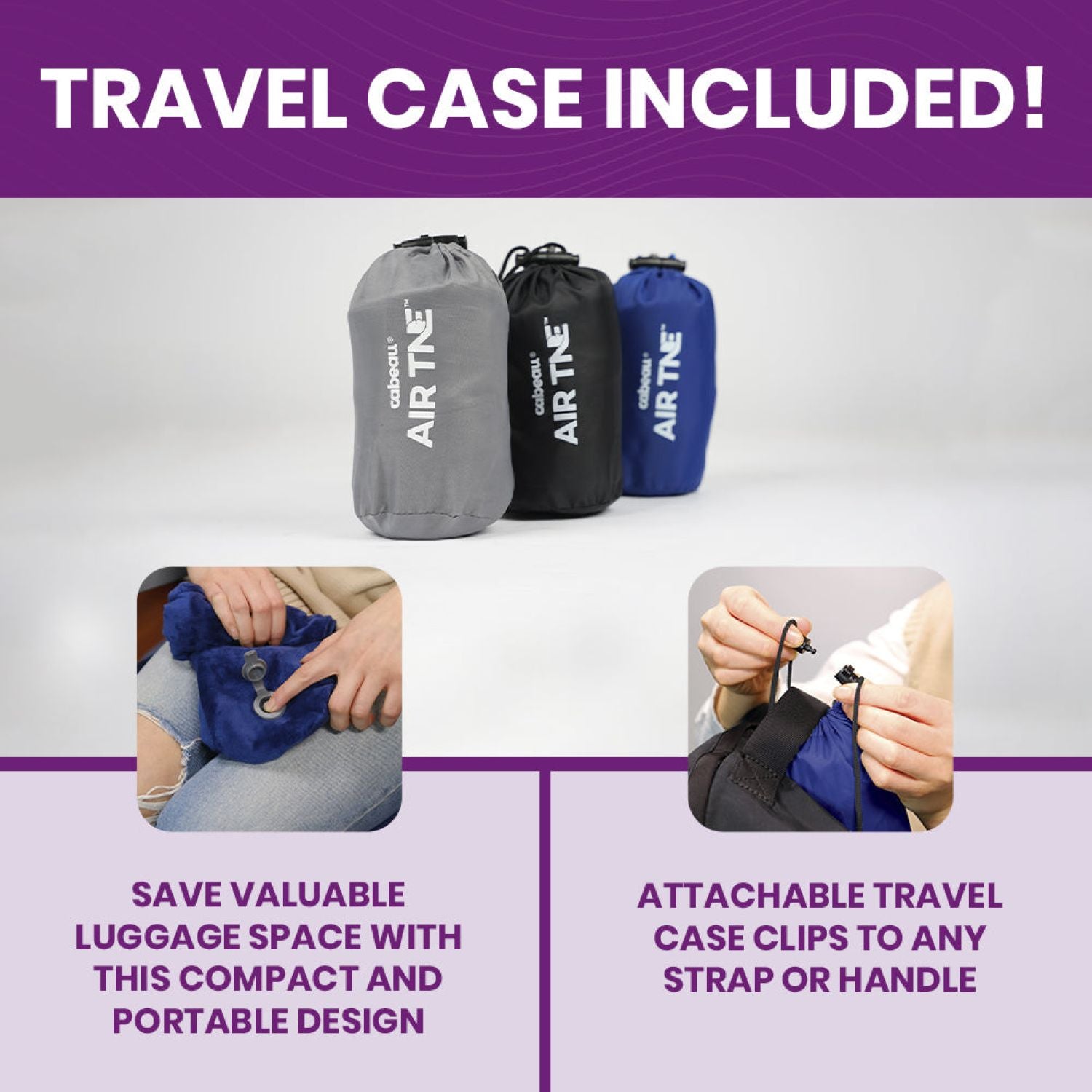 Cabeau AirTNE Inflatable Travel Neck Pillow - Royal