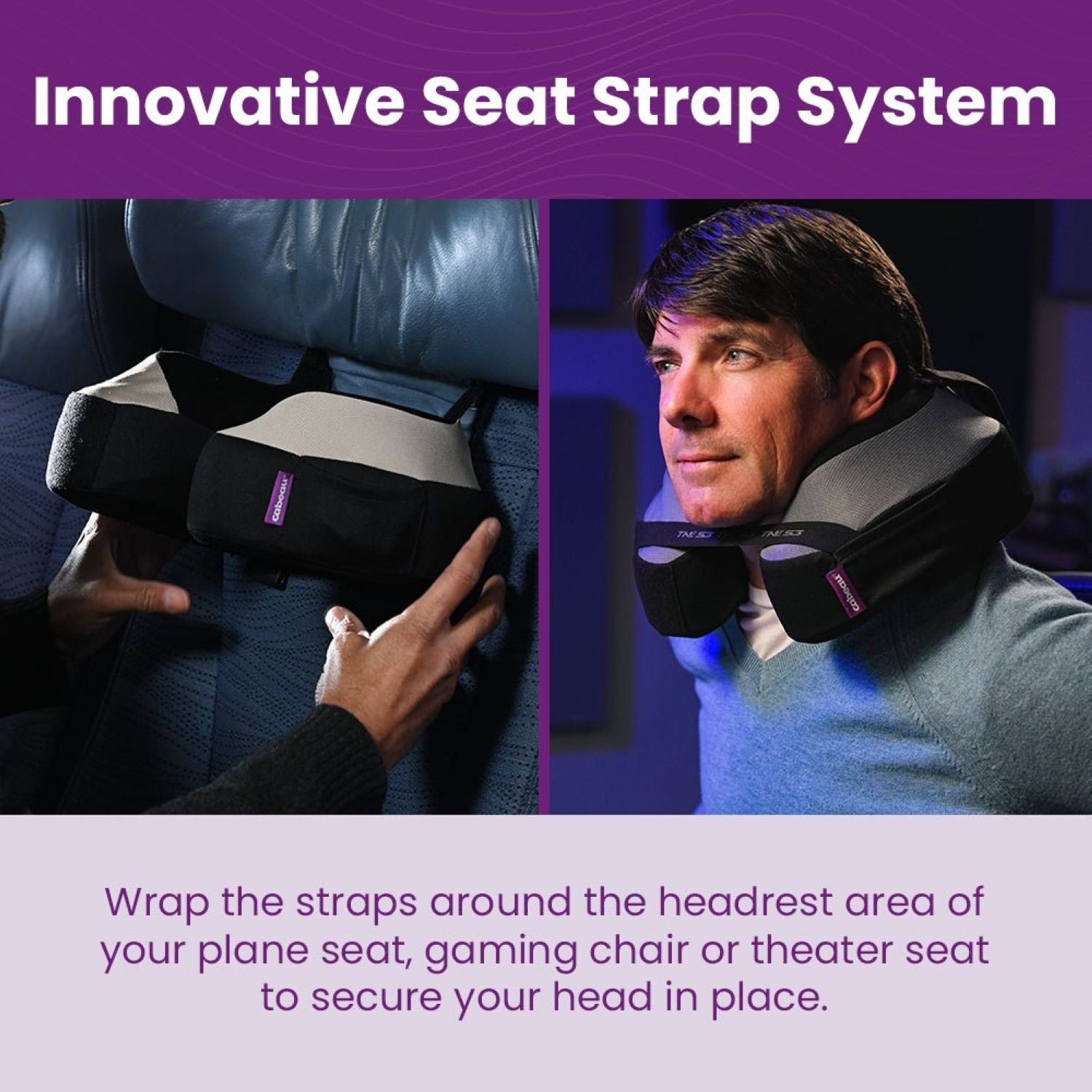 Cabeau TNE S3 Travel Neck Pillow - Paris (Black/Lav)