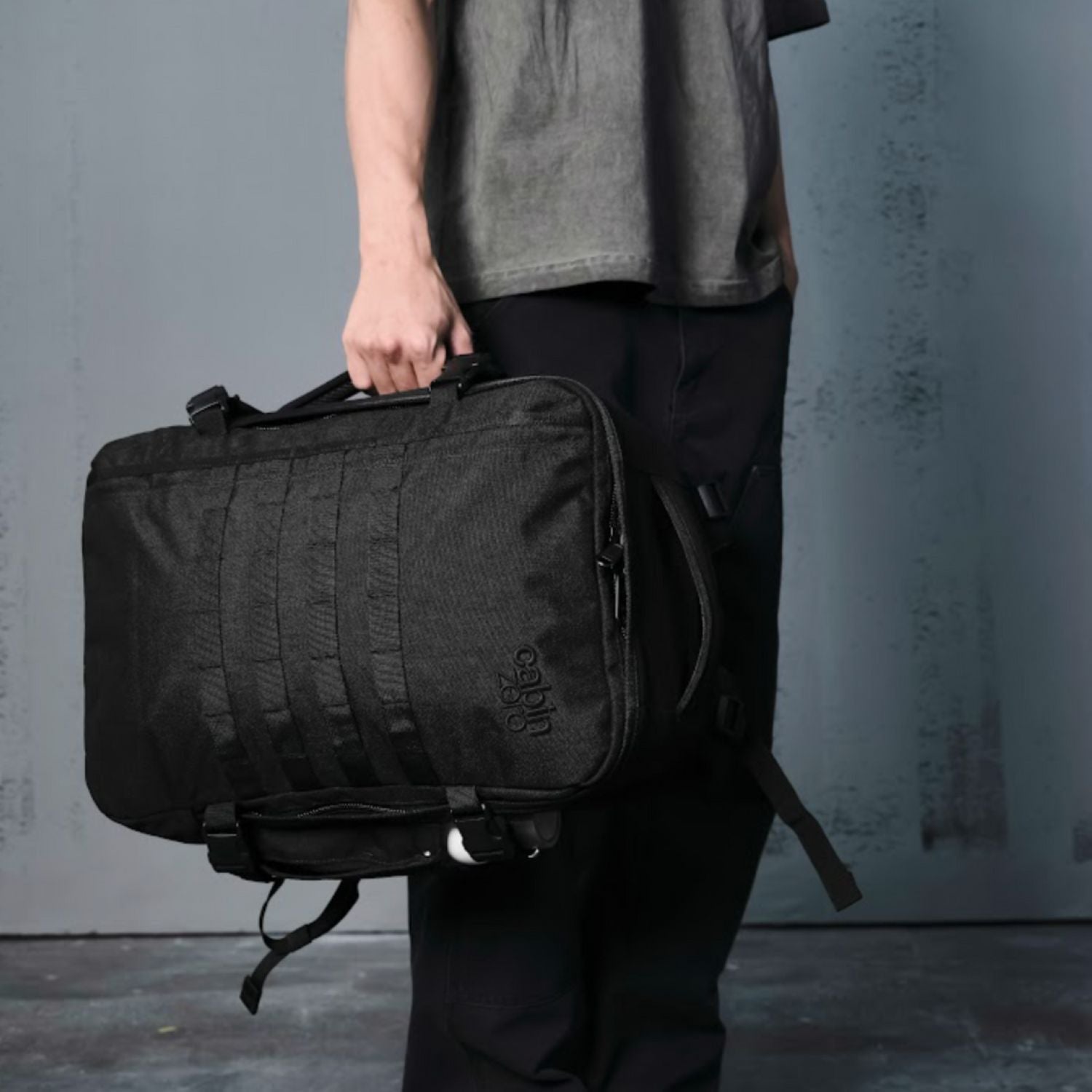 Cabinzero Military Cabin Bag With Luggage Trackers 36L (Absolute Black)