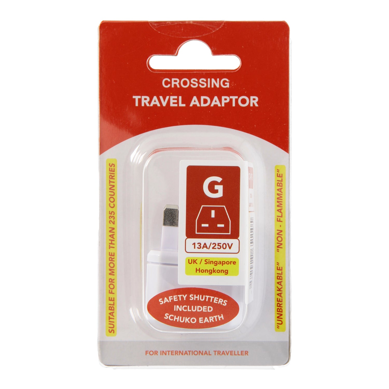 Crossing Travel Adaptor Plug - G (UK / Singapore / Hong Kong)