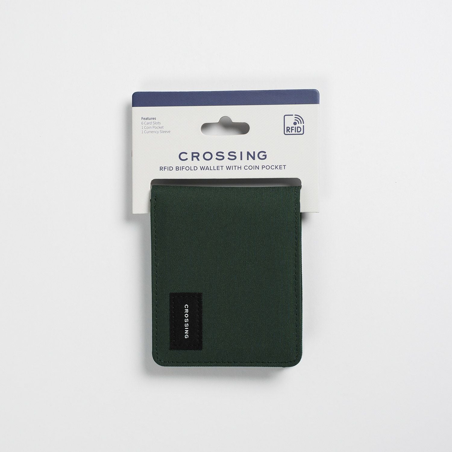 Crossing Bifold Wallet with Coin Pocket RFID - Green