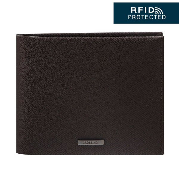 Crossing Elite Bi-fold Leather Wallet RFID - Chocolate