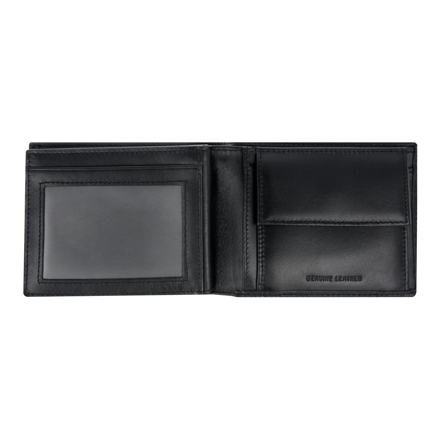 Crossing Elite Bi-fold Leather Wallet With Flap And Coin Pouch RFID - Black