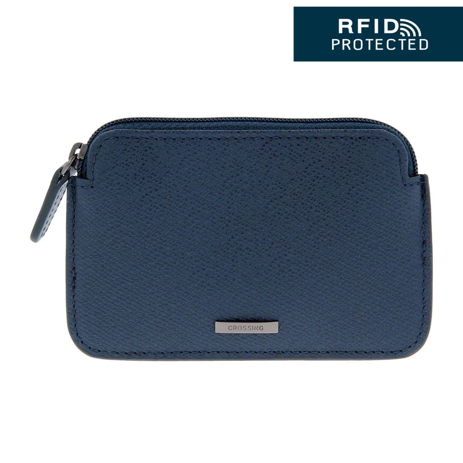 Crossing Elite Leather Key Coin Pouch With Card Slots RFID - Jeans