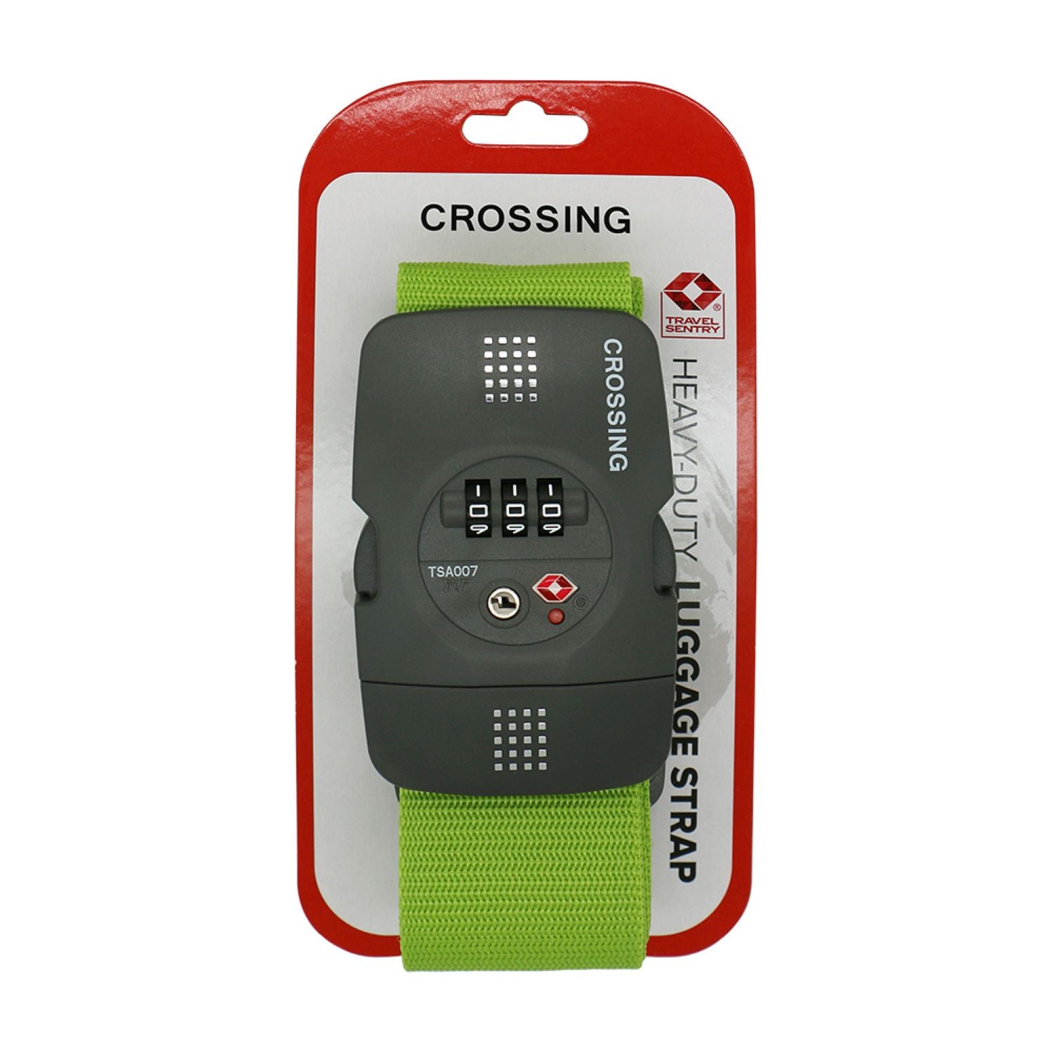 Crossing Luggage Strap With 3 Dial TSA Lock - Green