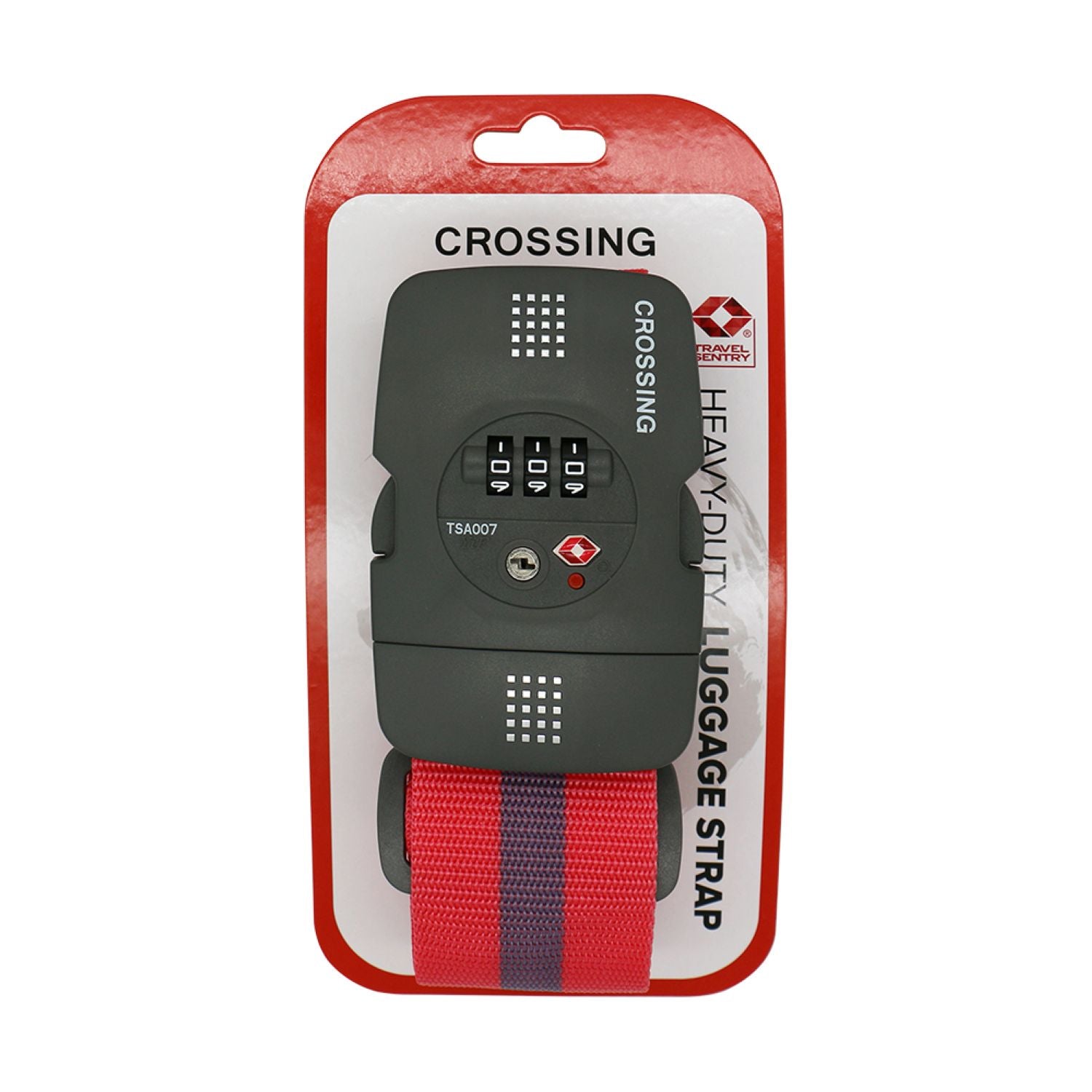 Crossing Luggage Strap With 3 Dial TSA Lock - Pink