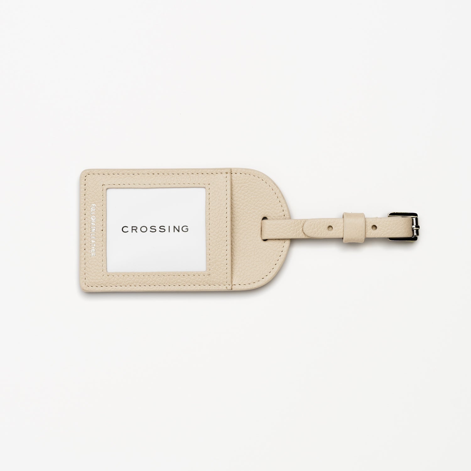 Crossing Milano Leather Luggage Tag - New Sand