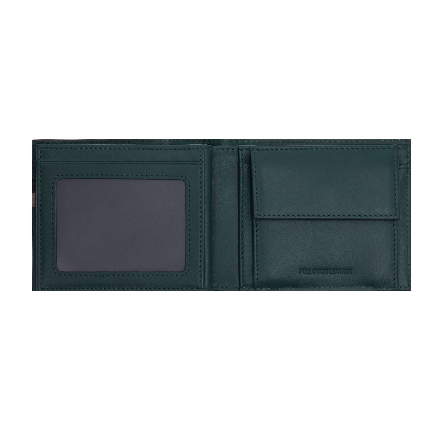 Crossing Modish Bi-fold Leather Wallet With Flap And Coin Pouch RFID - Black/Teal
