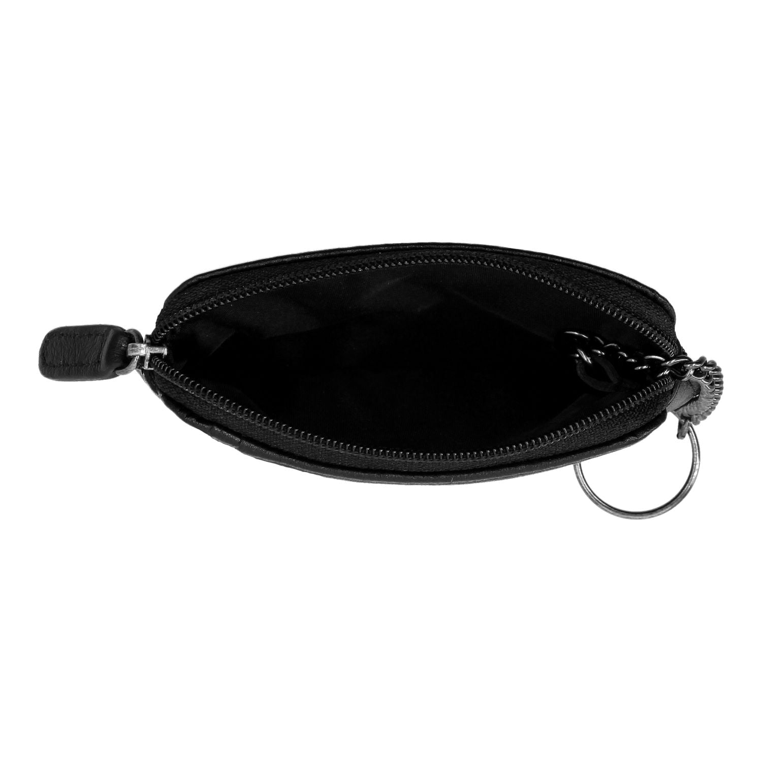 Crossing Prime Leather Key Coin Pouch With Card Slots - Black