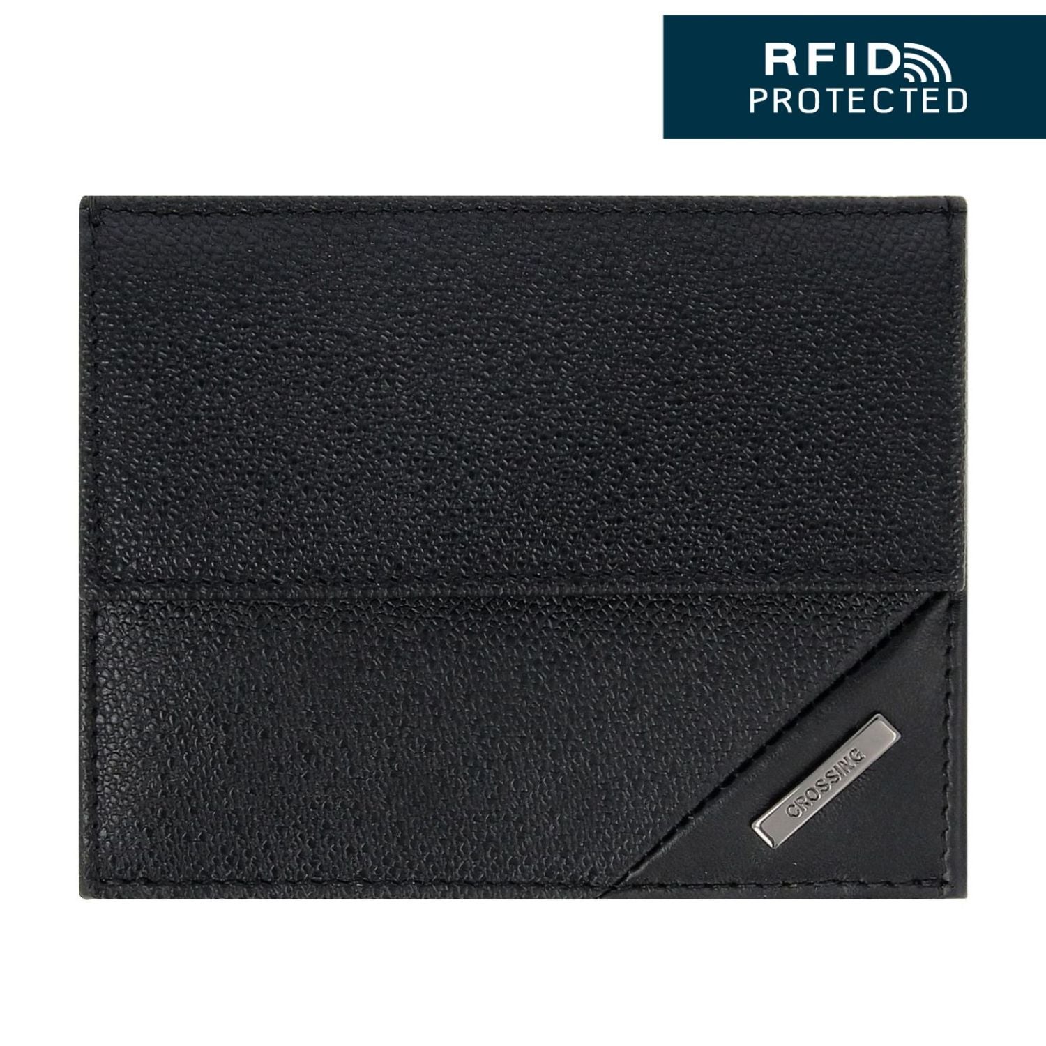 Crossing Riforma Leather Coin Pouch With Card Case RFID - Black