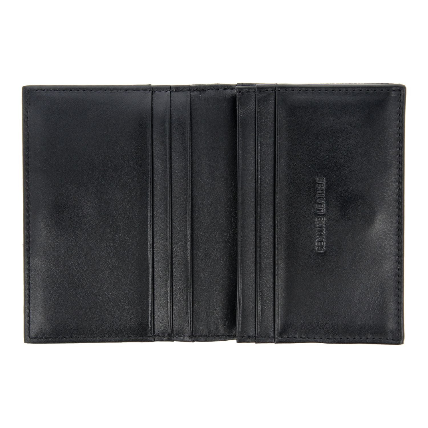 Crossing Riforma Vertical Leather Card Case With Magnet Closure RFID - Black