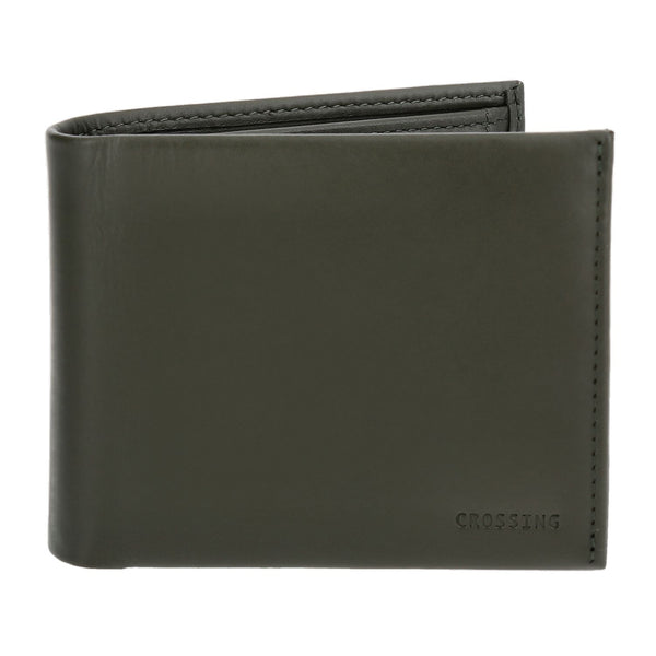 Crossing Sydney Bi-Fold Leather Wallet With Coin Pocket Rfid- Khaki