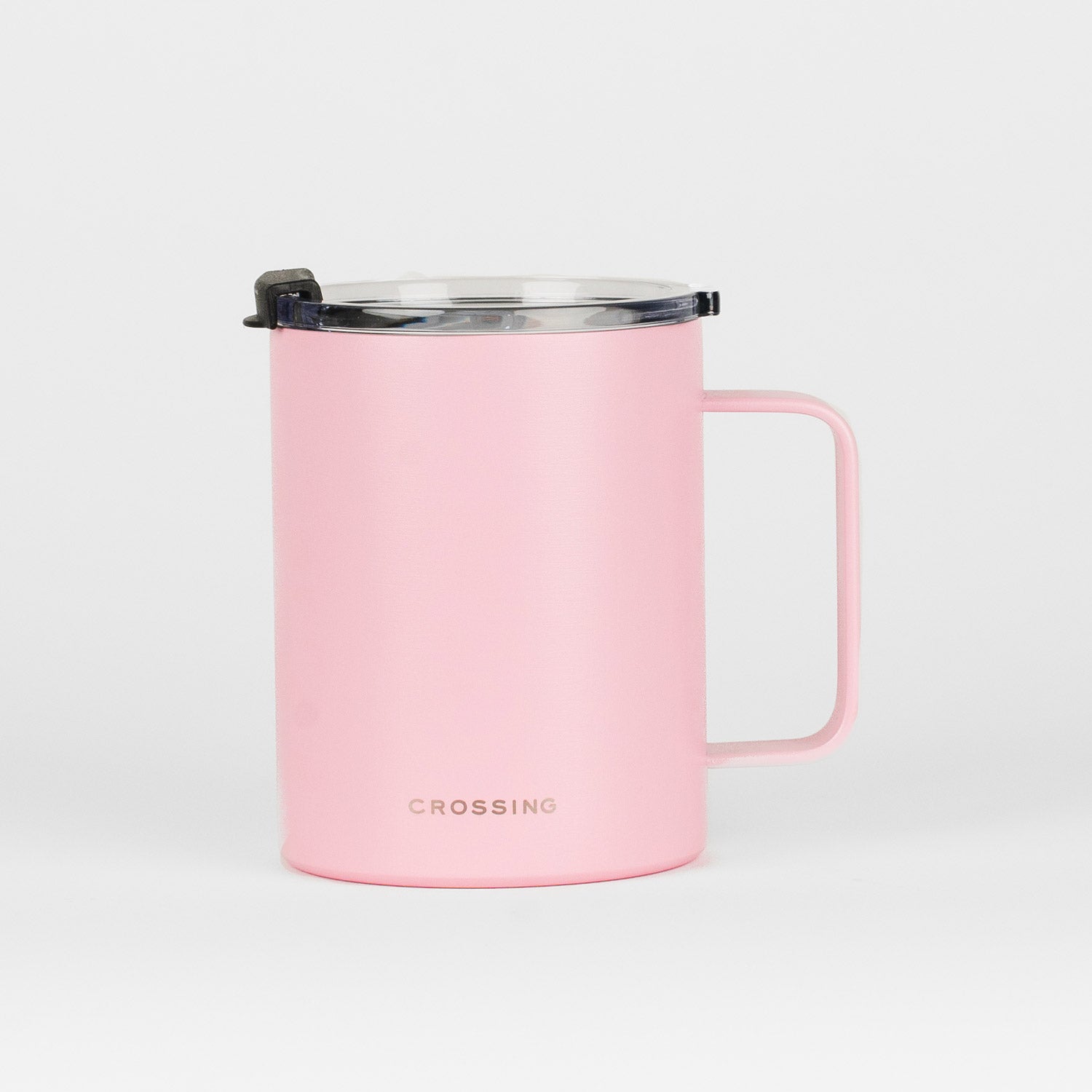 Crossing Neo Insulated S/S Ceramic Mug W Handle And Lid 420ml - Ballet Pink