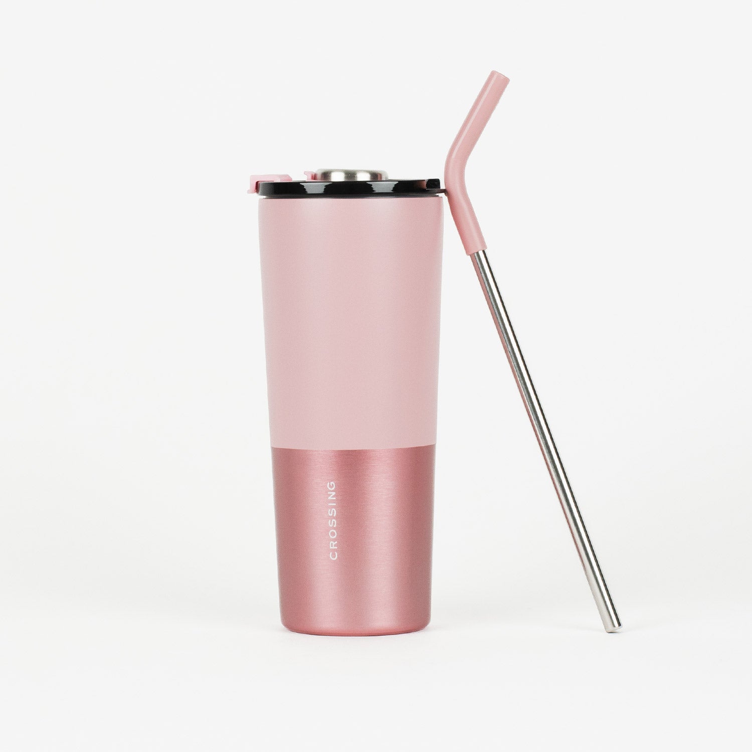 Crossing Volt Insulated Stainless Steel Straw Tumbler 710ML - Dusty Rose