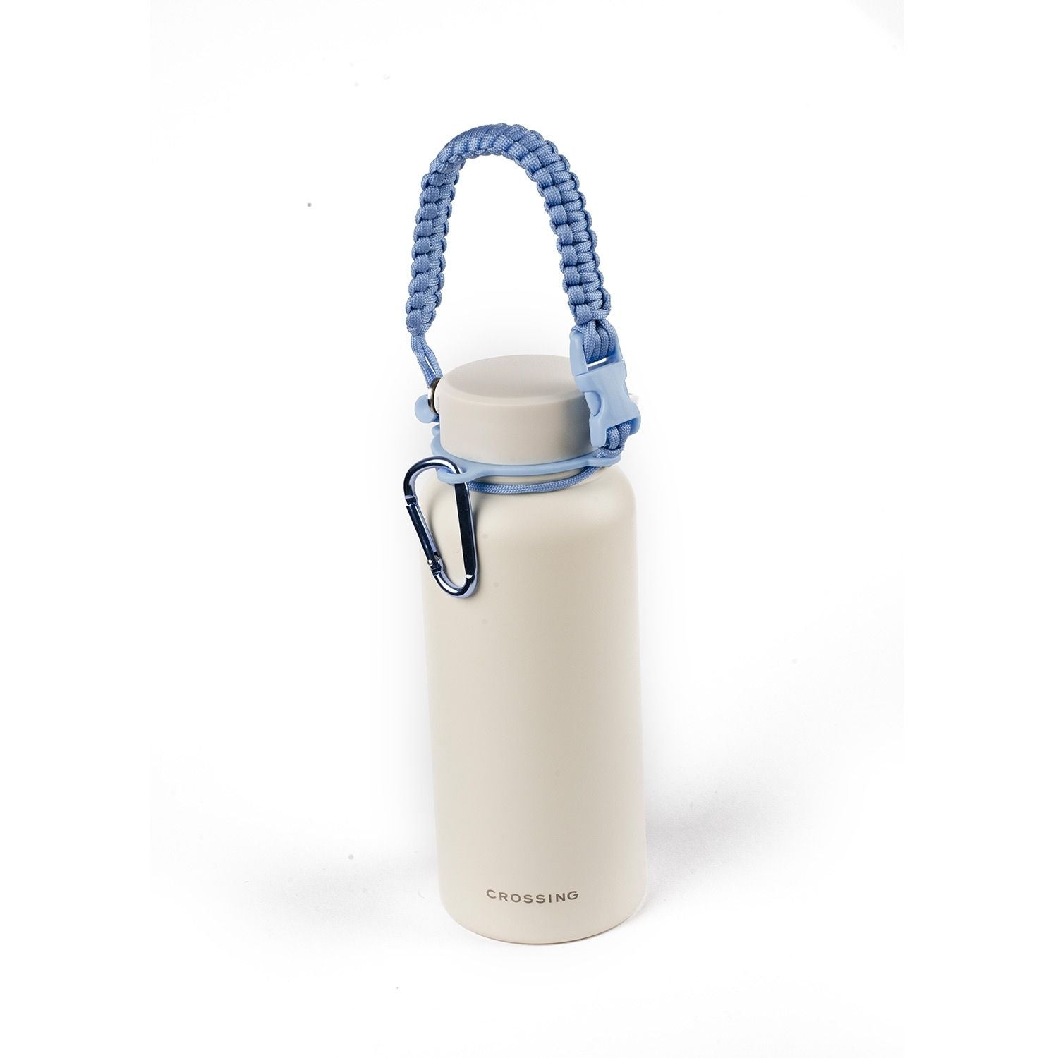 Crossing Paracord Bottle Carrier Strap with Carabiner - Blue