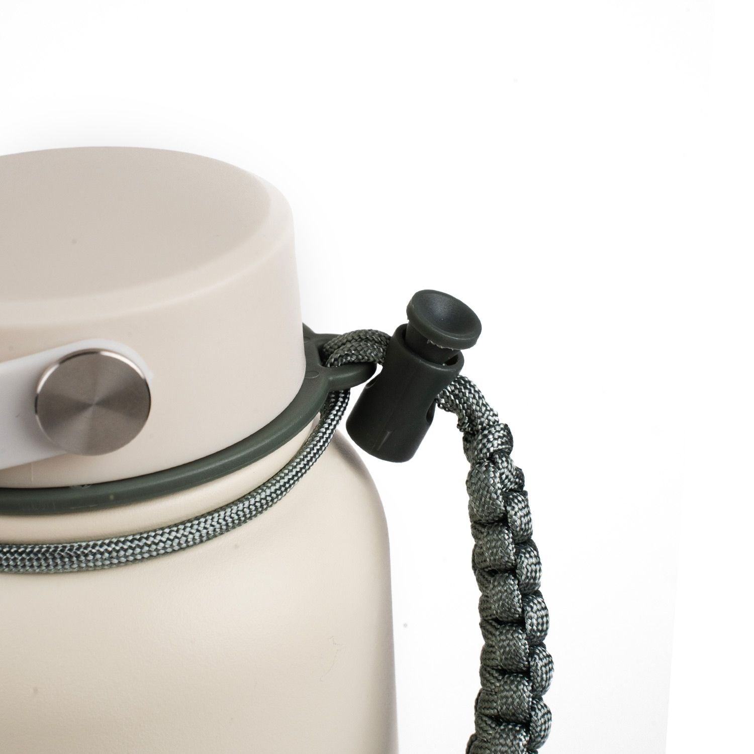 Crossing Paracord Bottle Carrier Strap with Carabiner - Grey
