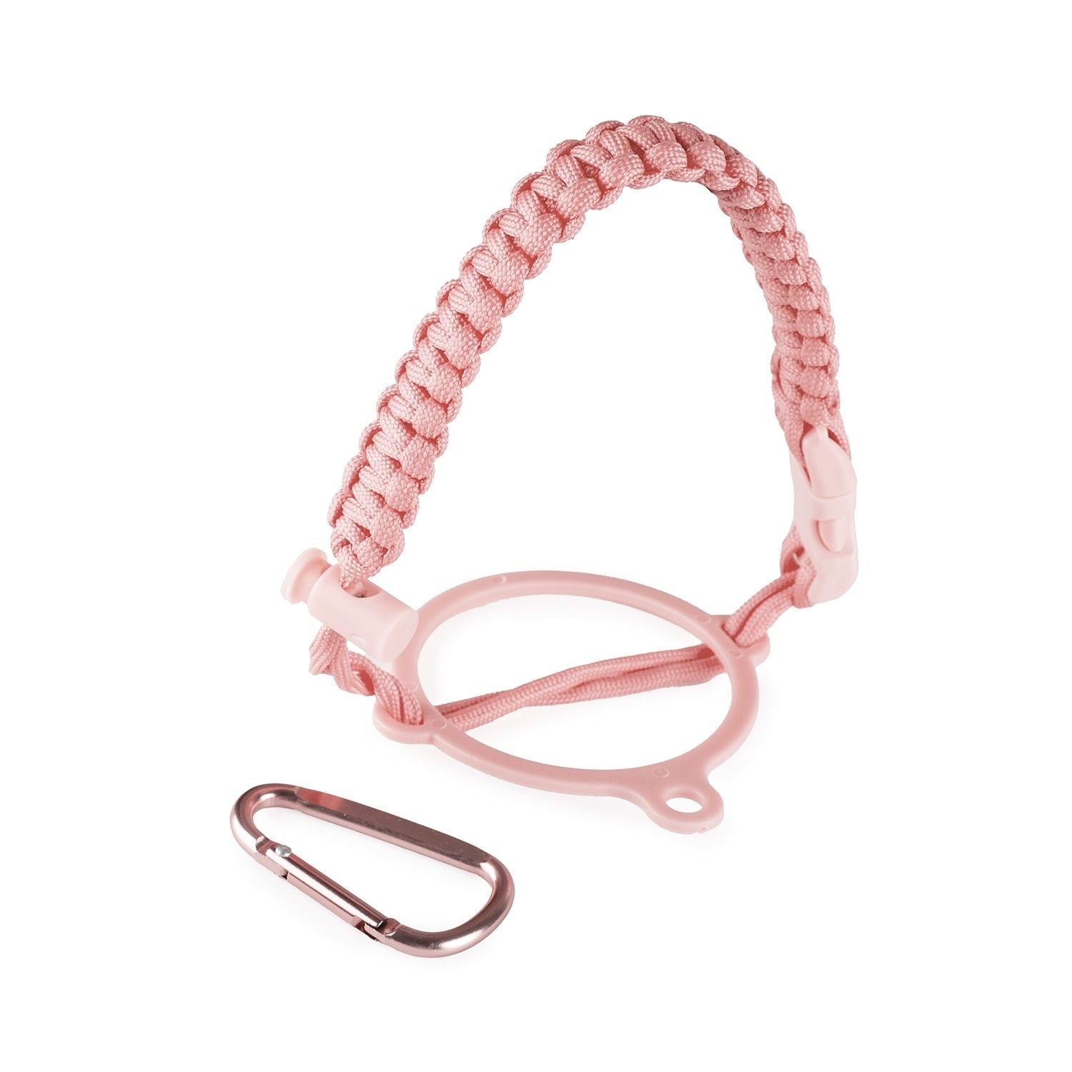 Crossing Paracord Bottle Carrier Strap with Carabiner - Light Pink