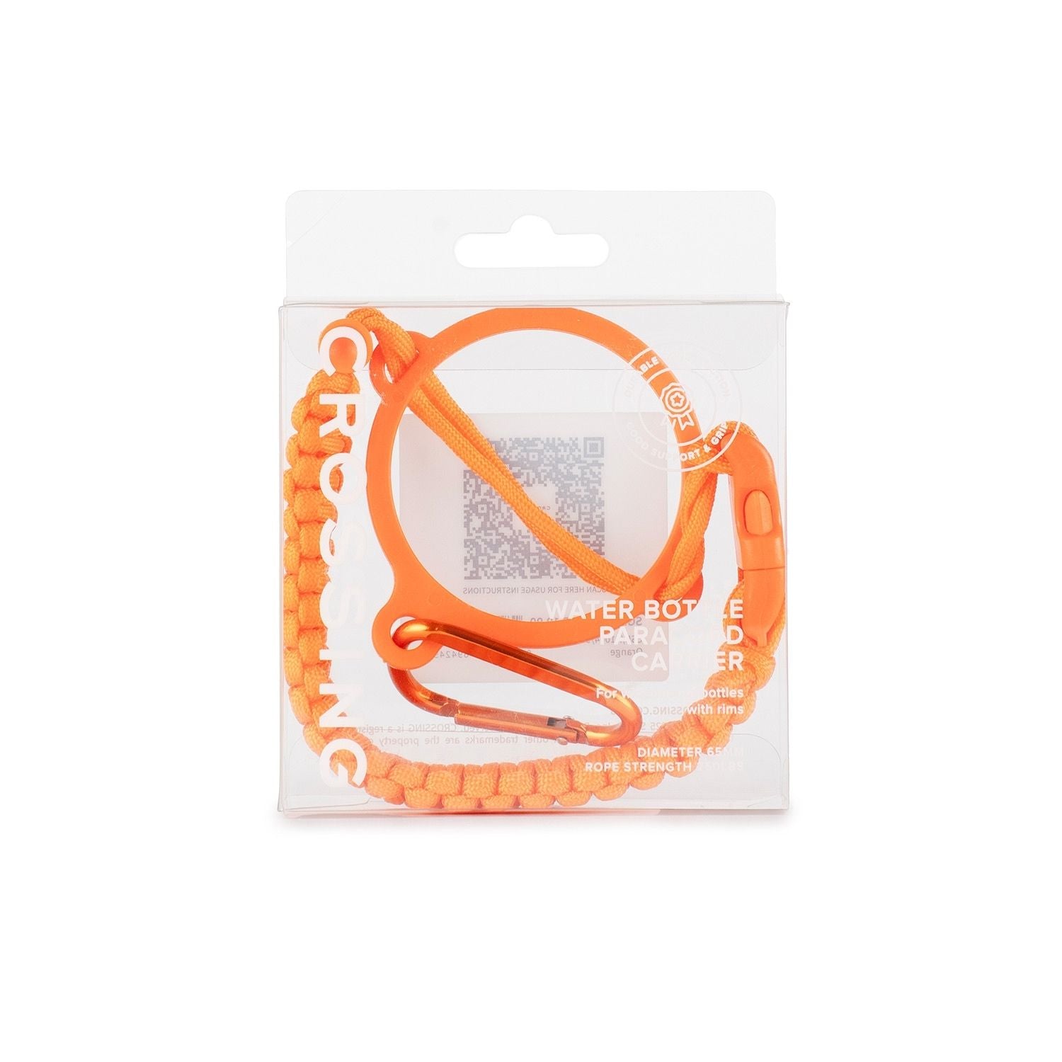 Crossing Paracord Bottle Carrier Strap with Carabiner - Orange