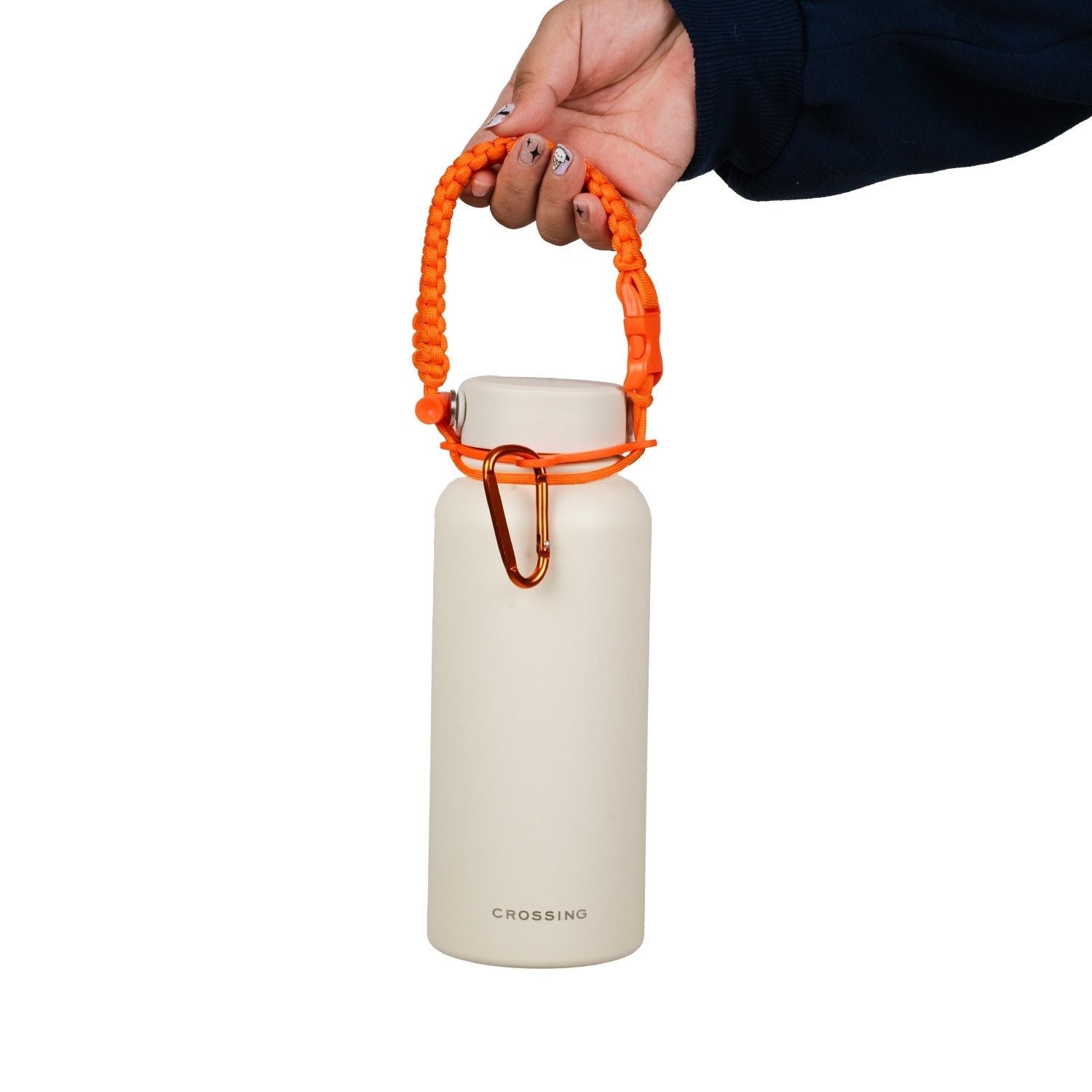 Crossing Paracord Bottle Carrier Strap with Carabiner - Orange